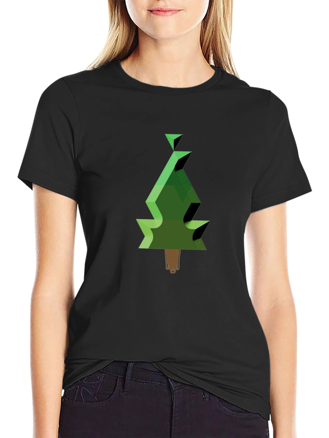 Geometric Christmas Tree Graphic Tee