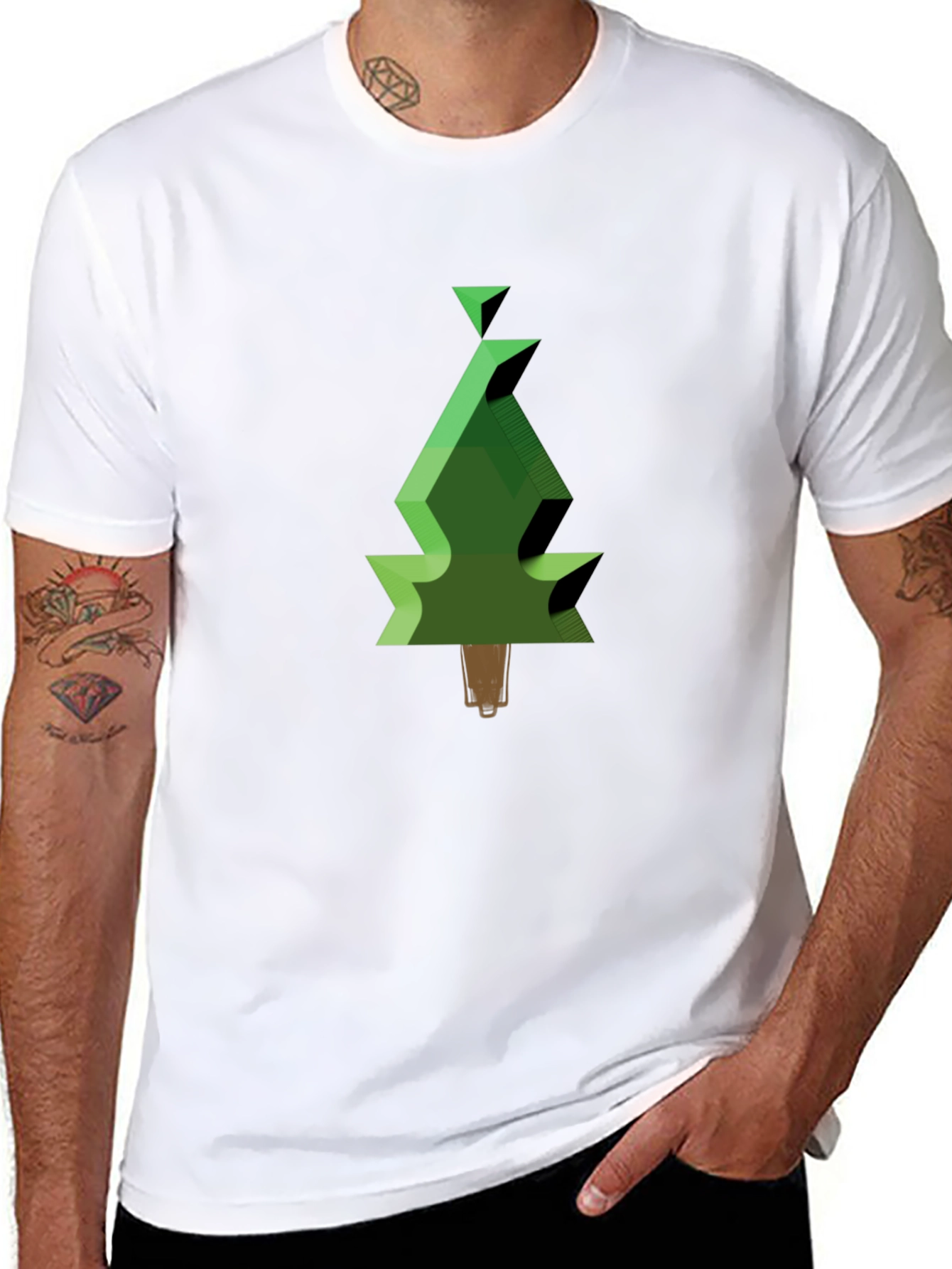 Geometric Christmas Tree Graphic Tee