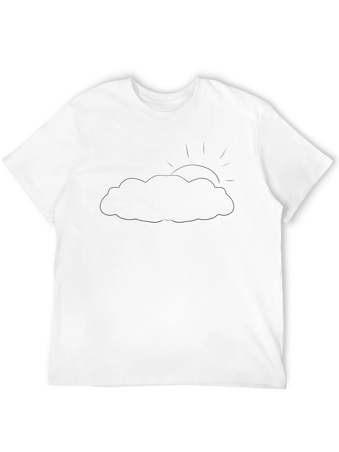 Cloud & Sun Black T-Shirt - Weather Graphic Tee