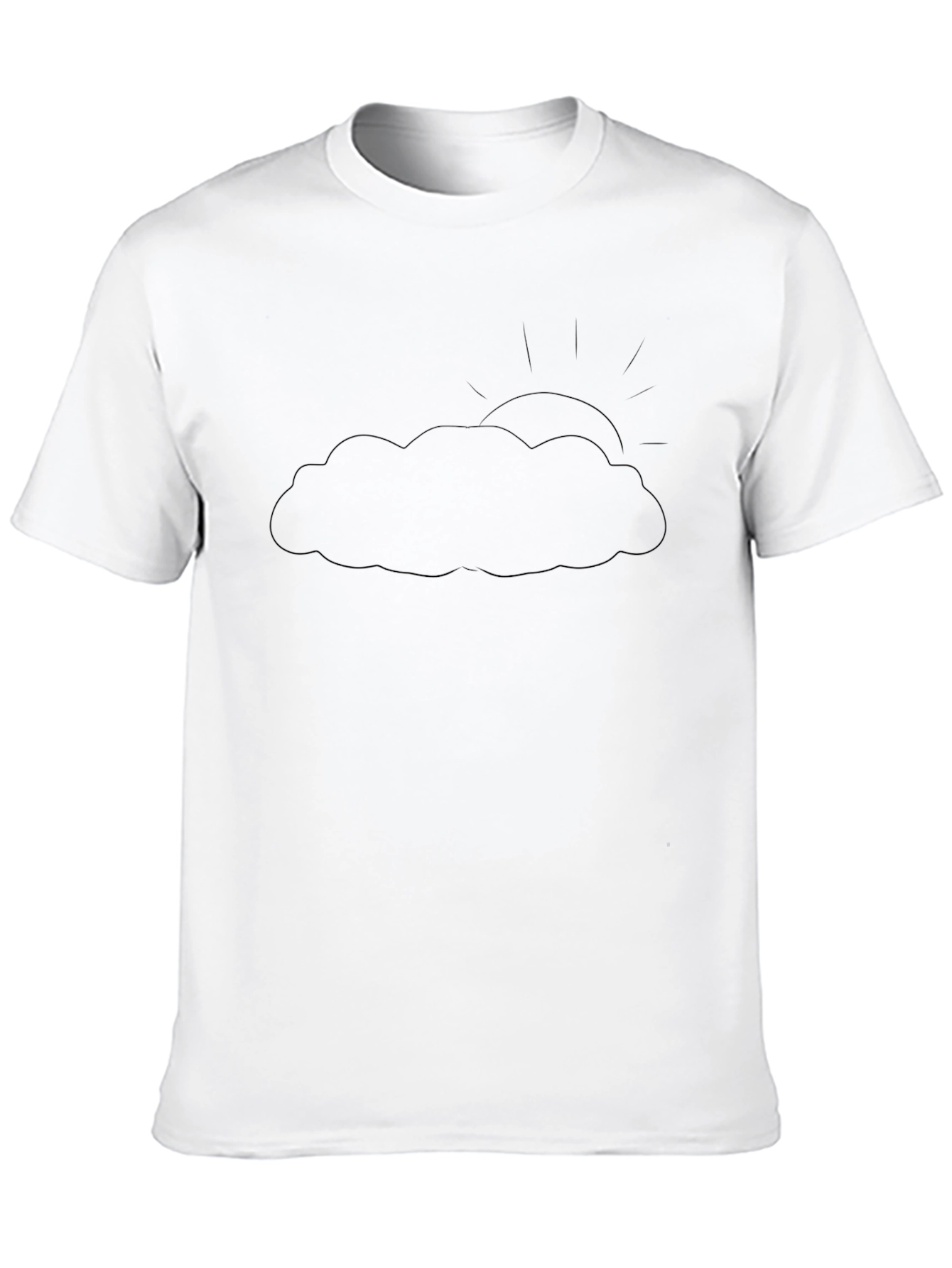 Cloud & Sun Black T-Shirt - Weather Graphic Tee