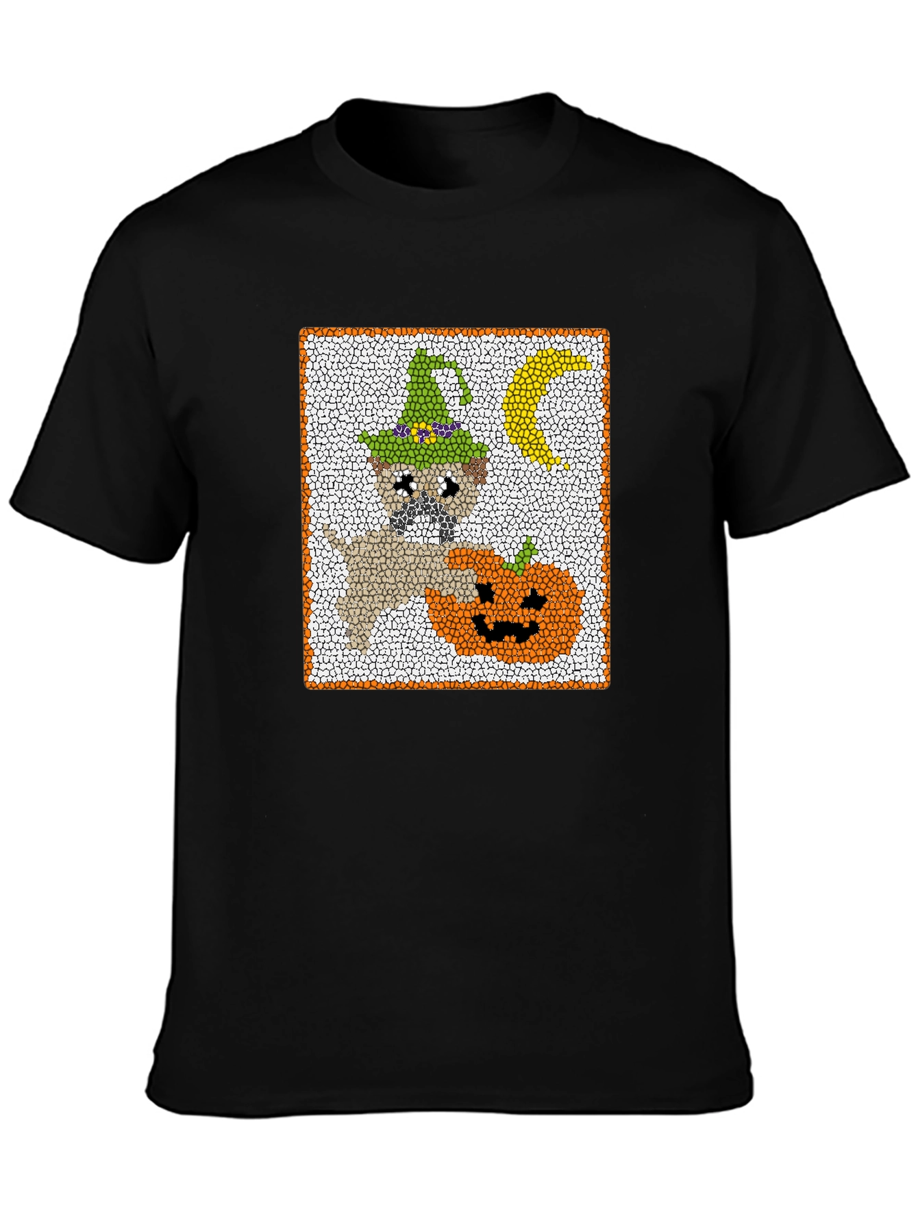 Halloween Pug T-Shirt - Pumpkin and Moon Graphic Tee