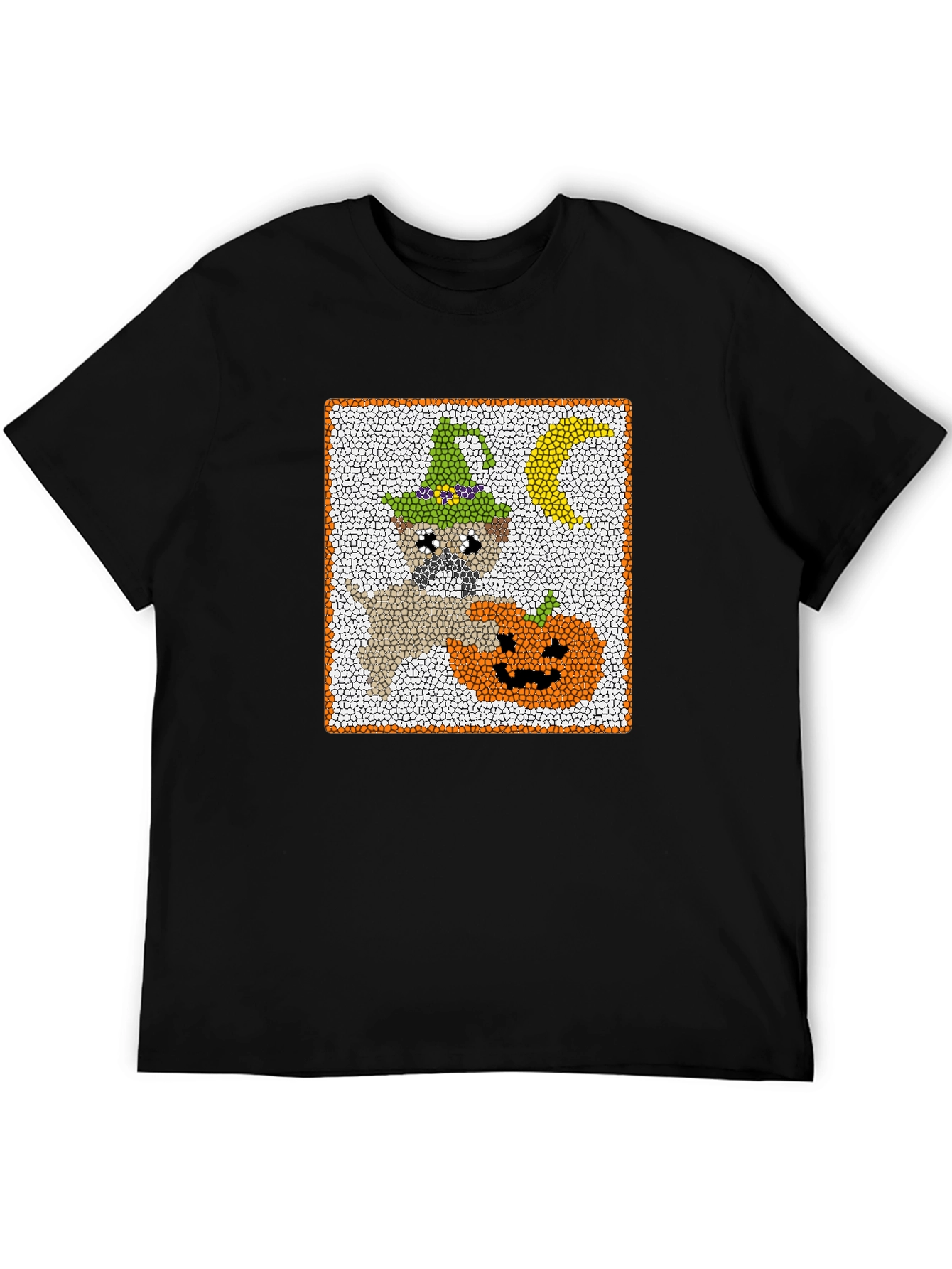 Halloween Pug T-Shirt - Pumpkin and Moon Graphic Tee