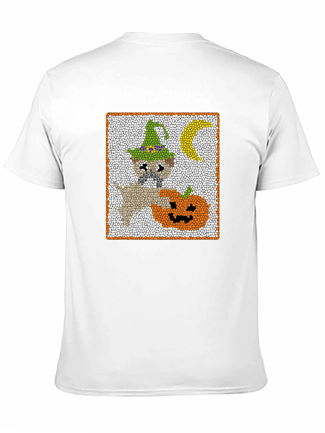 Halloween Pug T-Shirt - Pumpkin and Moon Graphic Tee