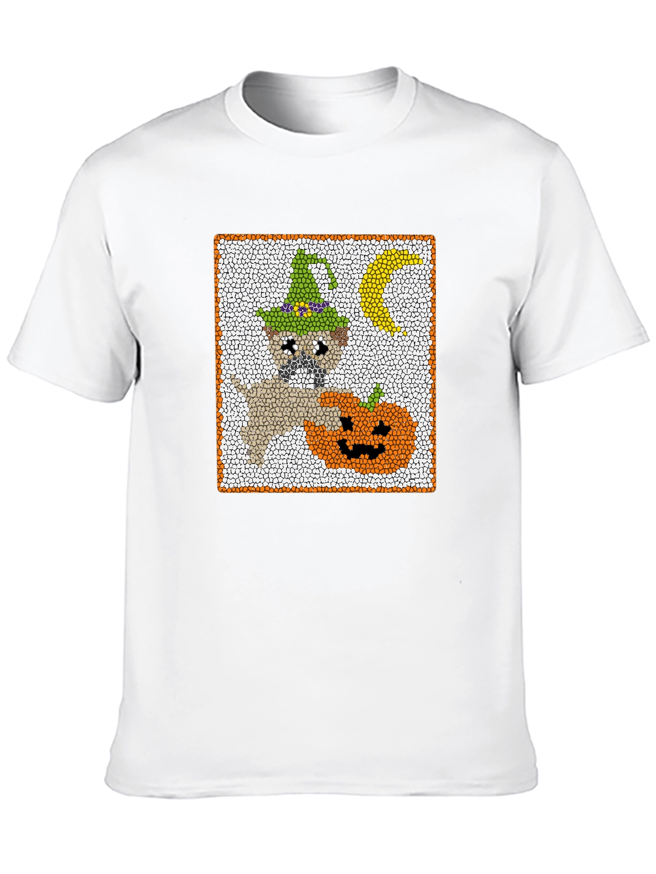Halloween Pug T-Shirt - Pumpkin and Moon Graphic Tee
