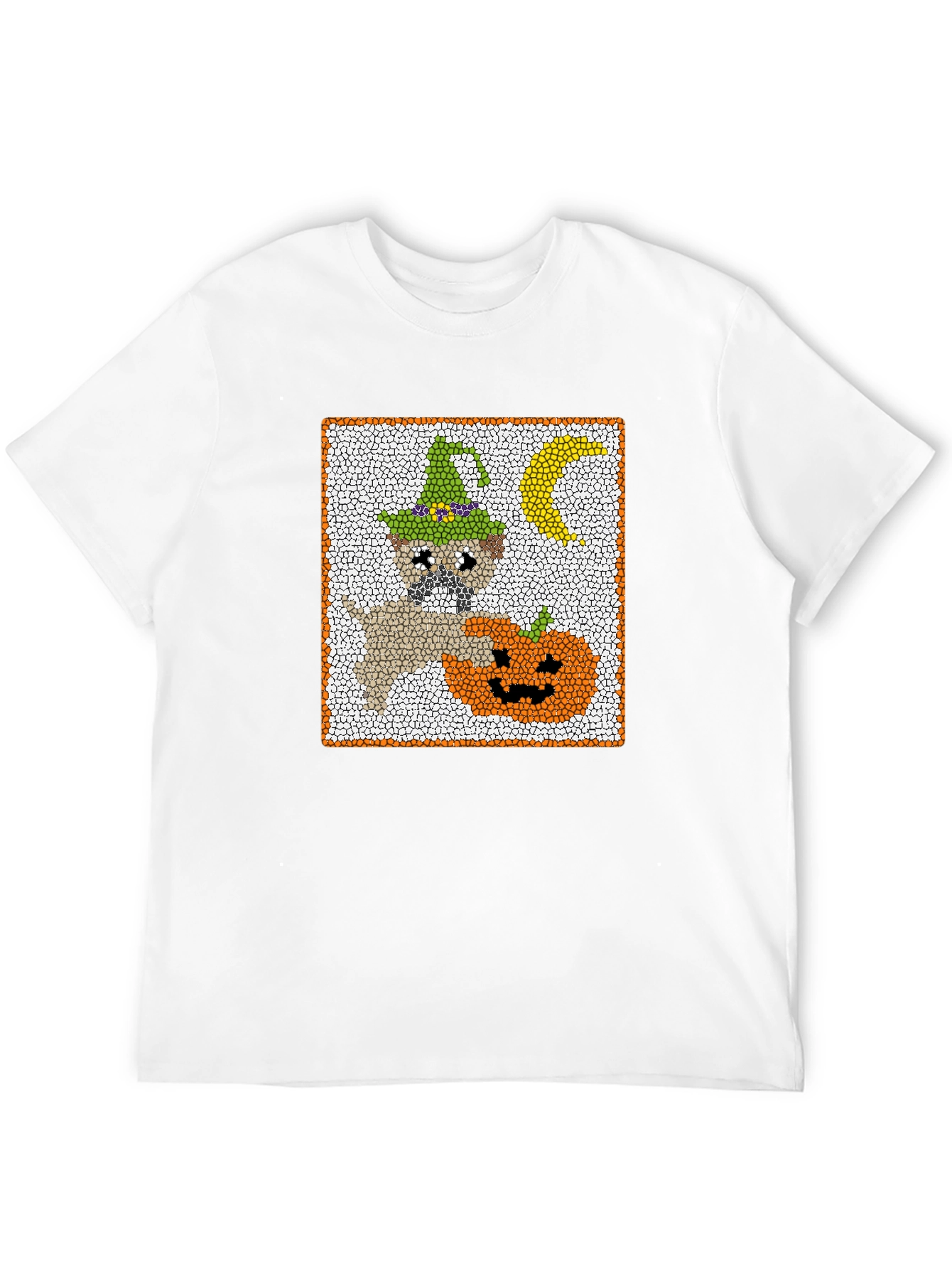 Halloween Pug T-Shirt - Pumpkin and Moon Graphic Tee