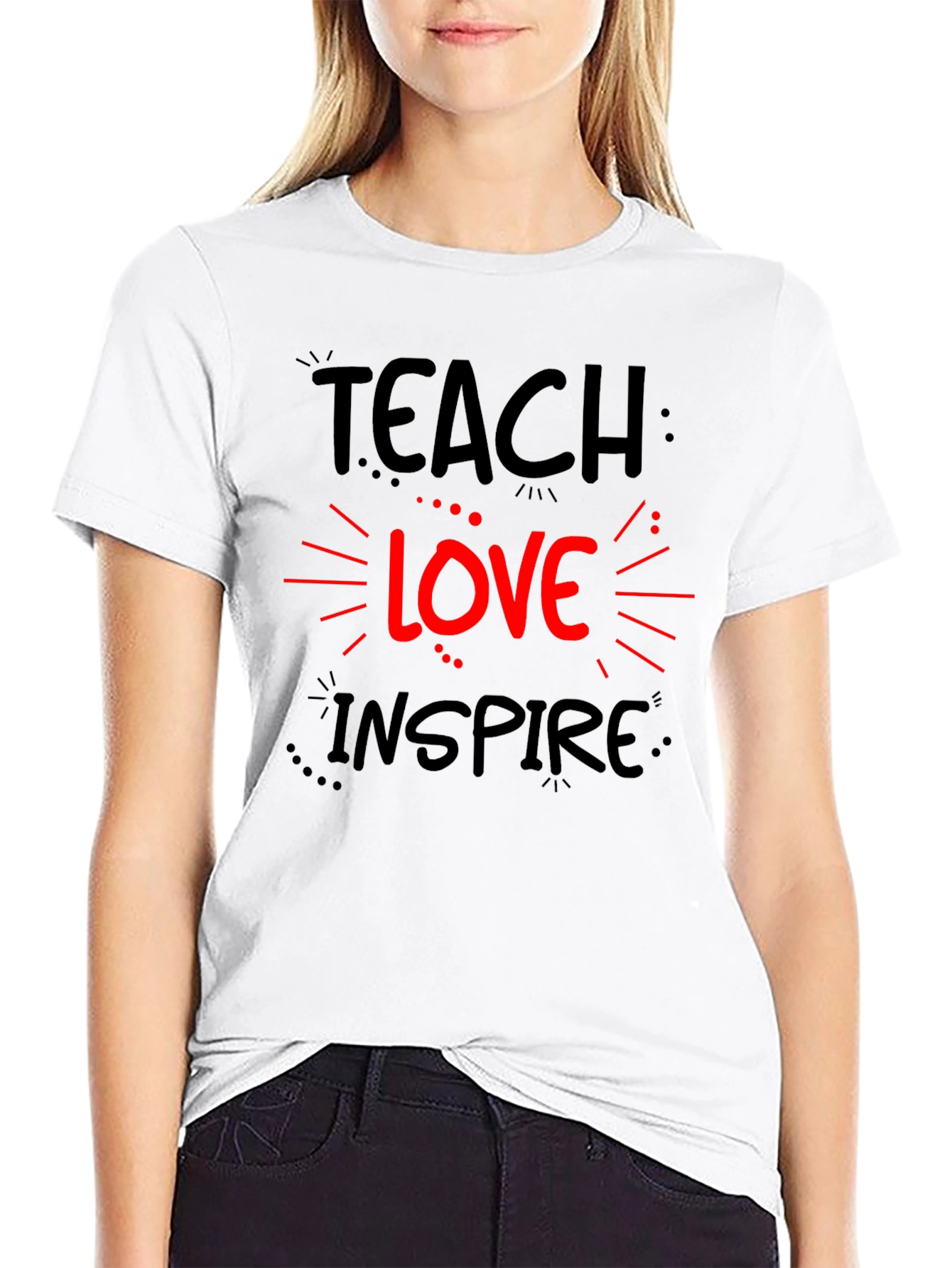 Teach Love Inspire Graphic Tee - Black Cotton T-Shirt