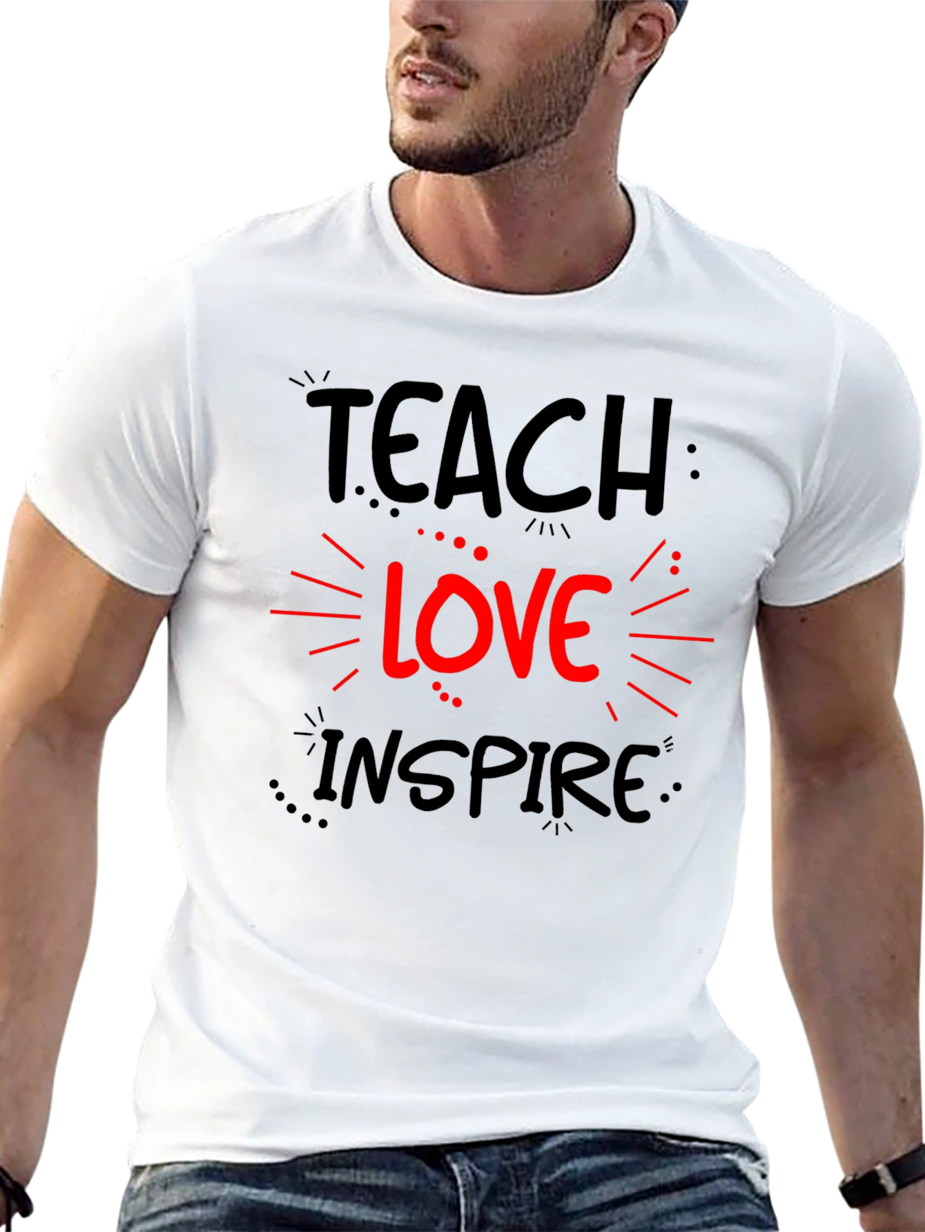 Teach Love Inspire Graphic Tee - Black Cotton T-Shirt