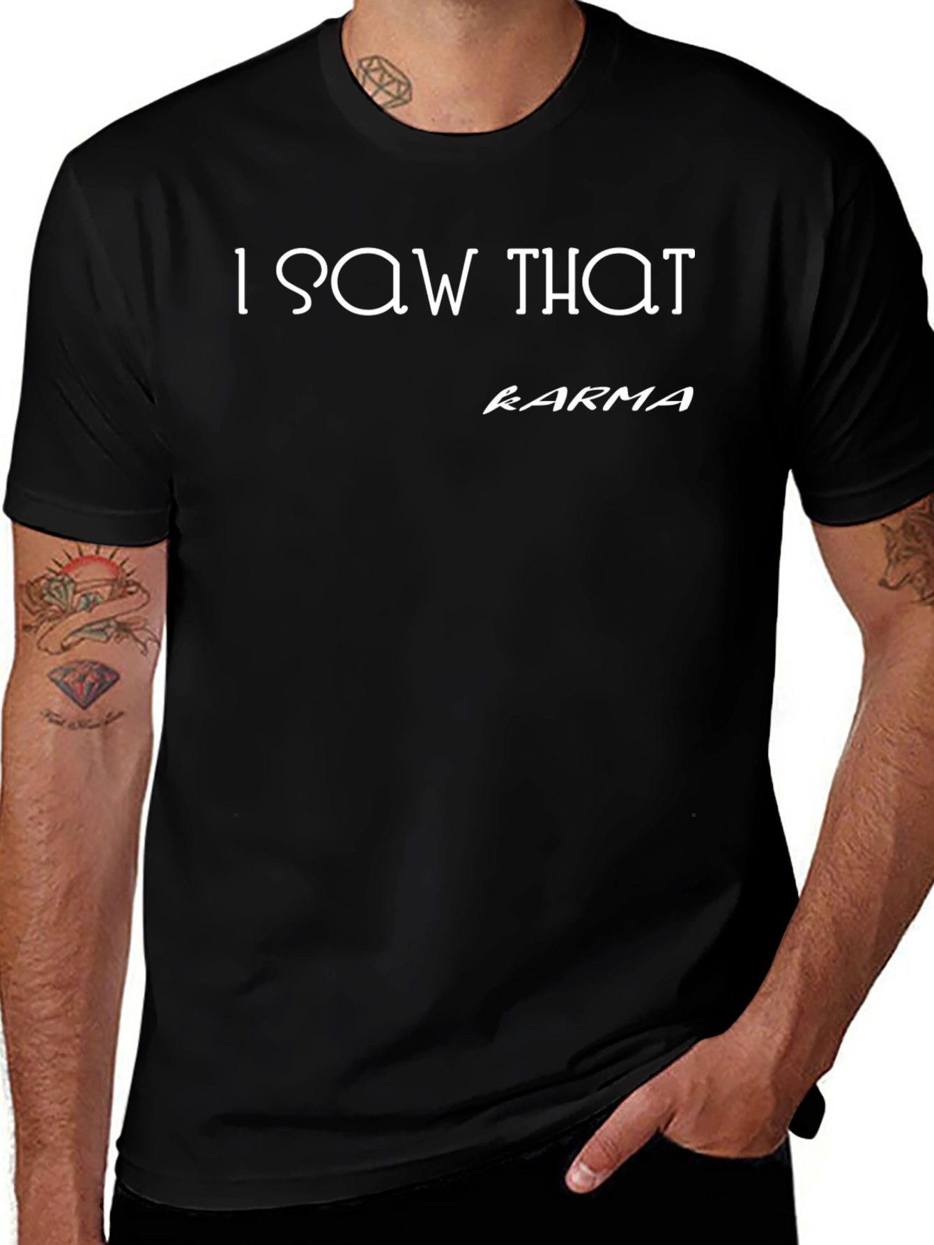 I Saw That Karma Graphic T-Shirt - Black