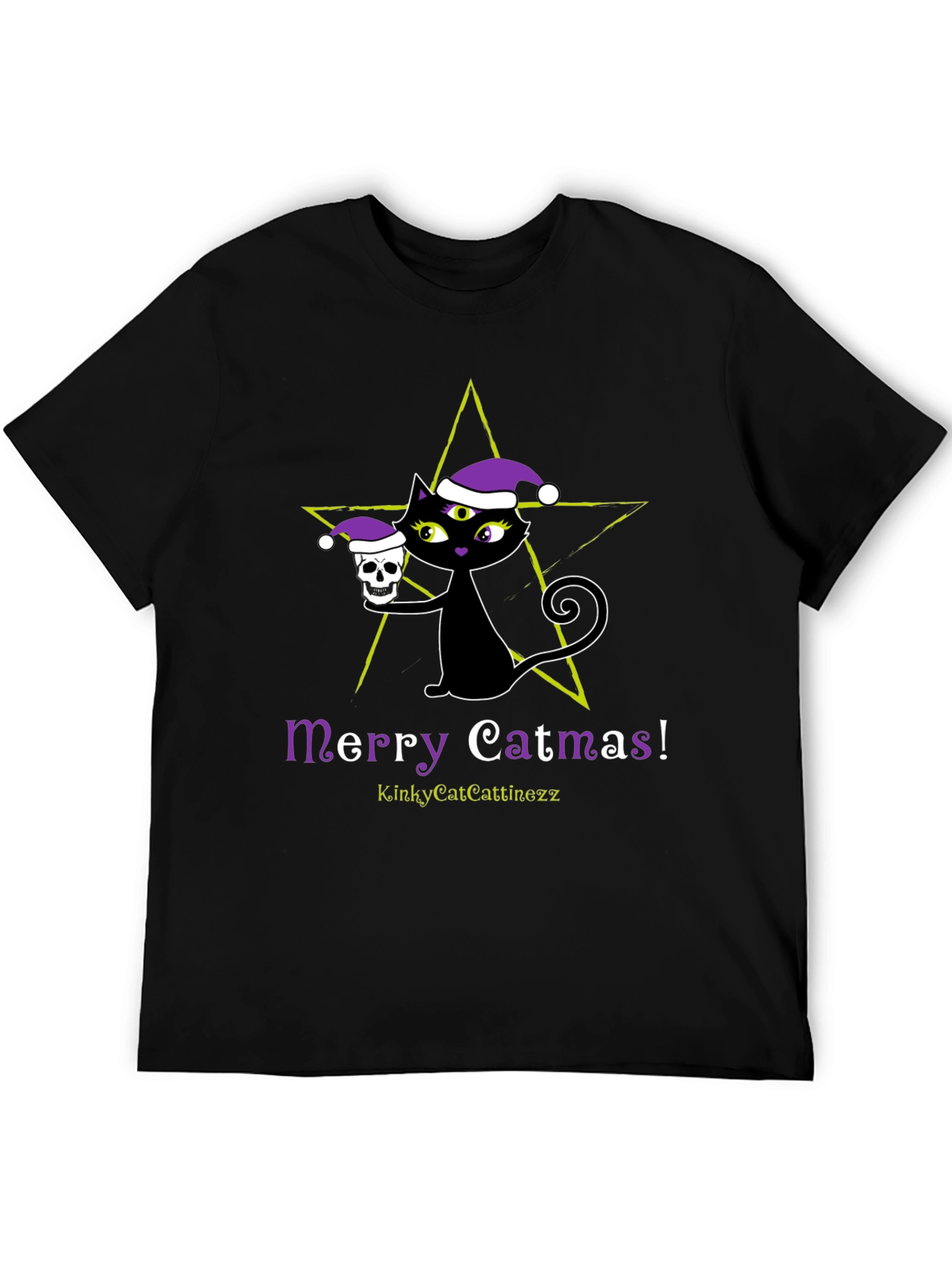 Merry Catmas T-Shirt - Gothic Holiday Style