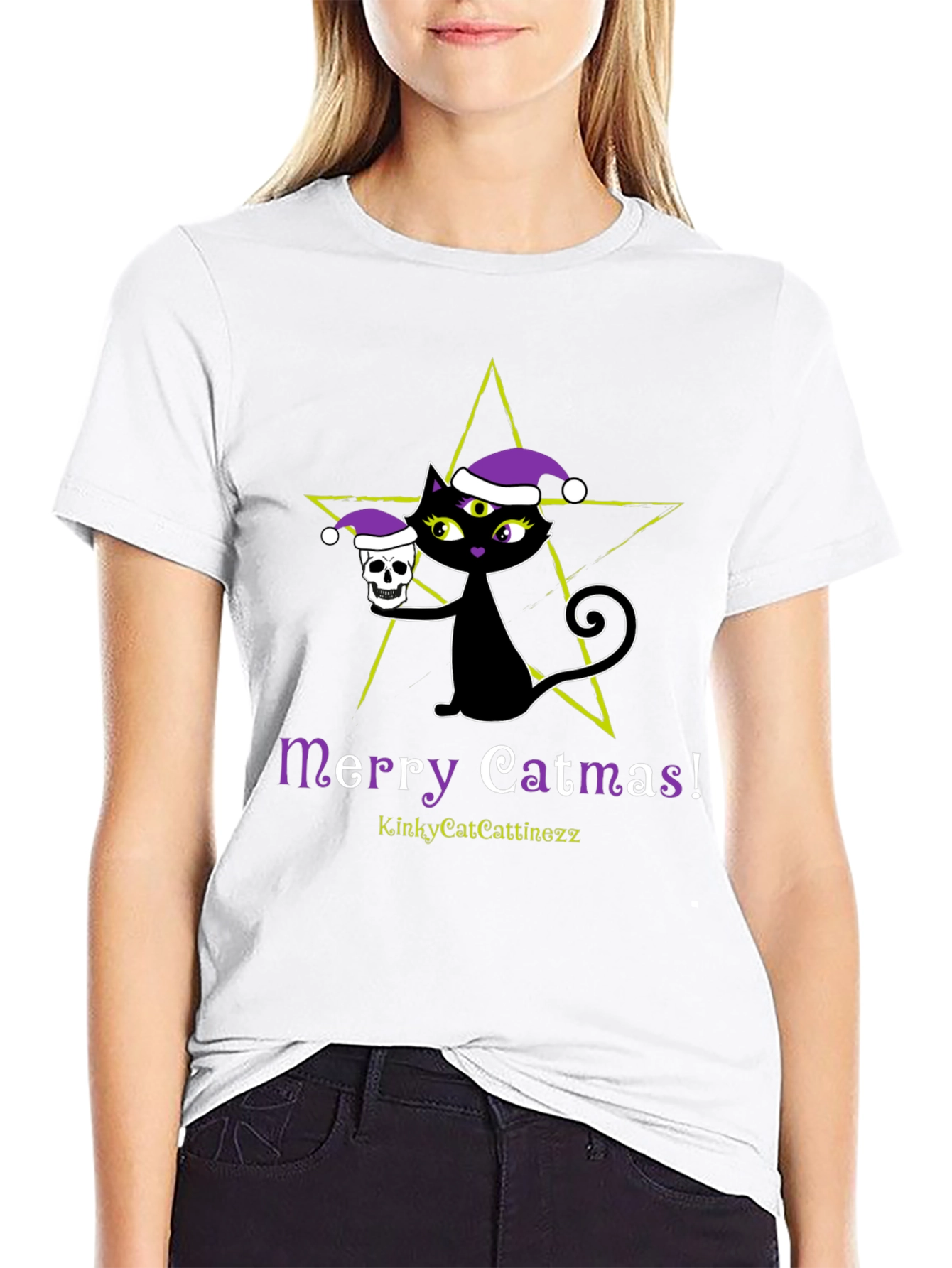 Merry Catmas T-Shirt - Gothic Holiday Style