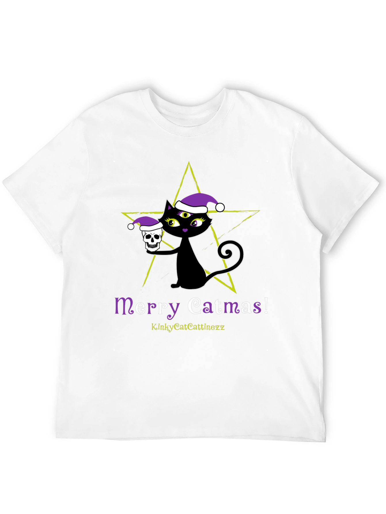 Merry Catmas T-Shirt - Gothic Holiday Style