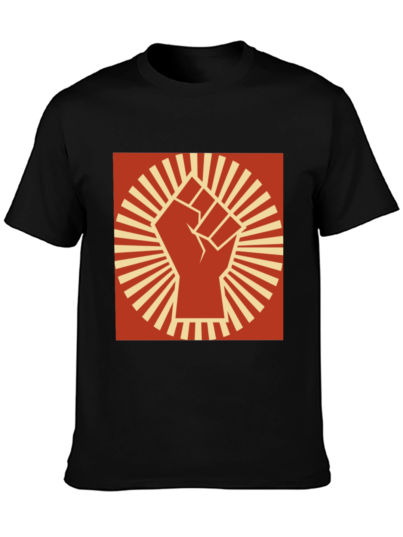 Fist Symbol Graphic Tee - Black Crew Neck