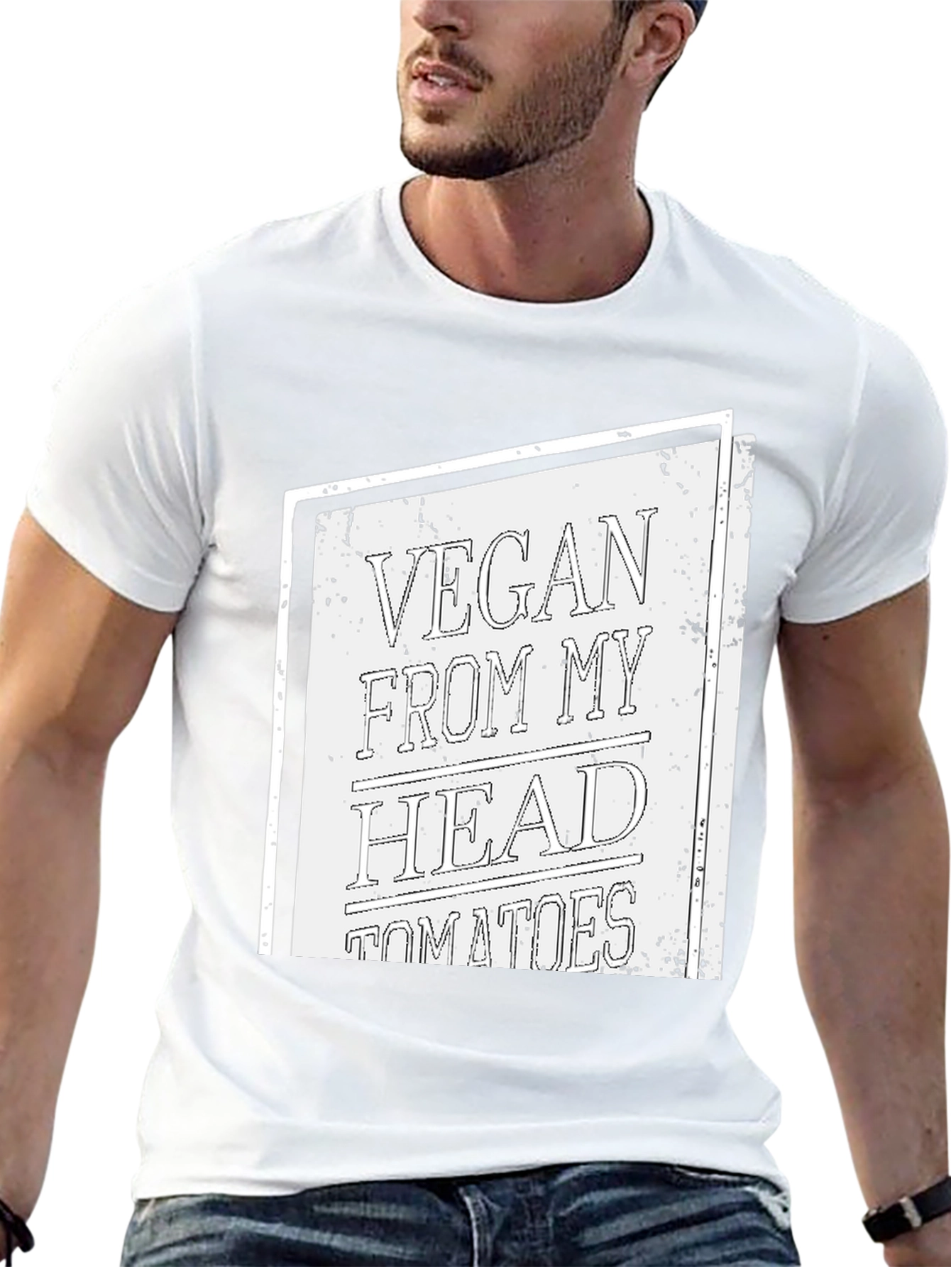 Vegan From My Head Tomatoes T-Shirt - Black