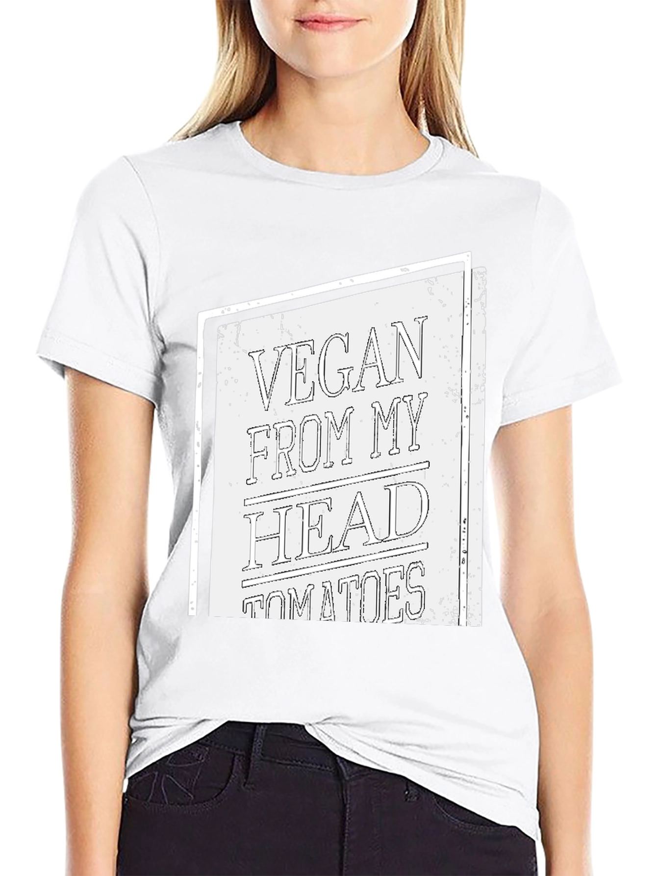 Vegan From My Head Tomatoes T-Shirt - Black