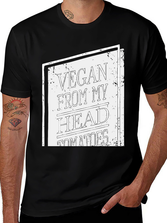 Vegan From My Head Tomatoes T-Shirt - Black