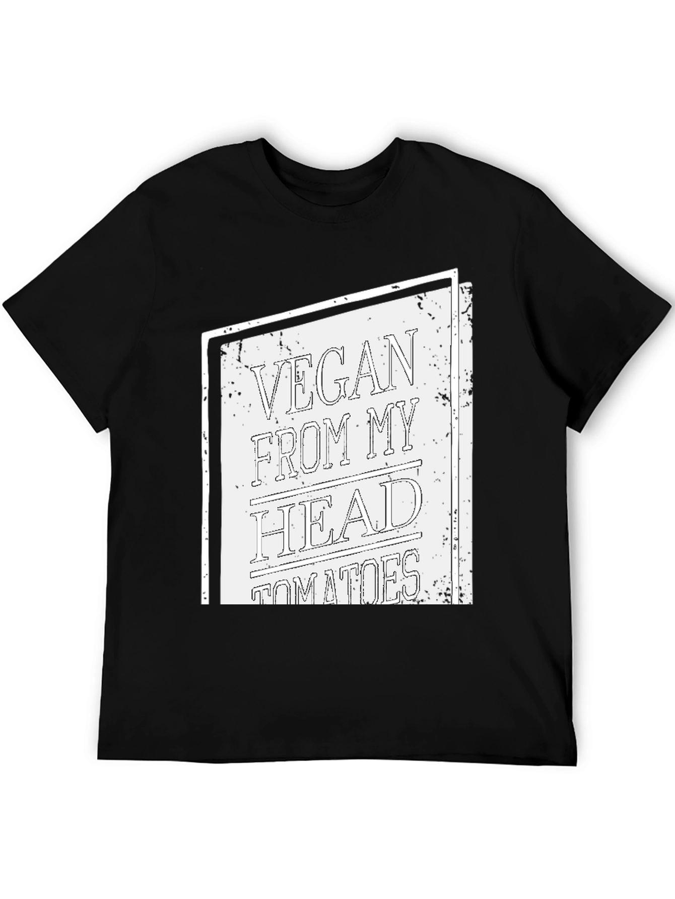 Vegan From My Head Tomatoes T-Shirt - Black