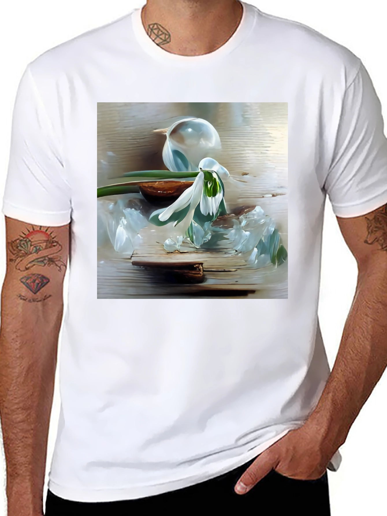 Floral Art Graphic Tee - Stylish Casual Wear