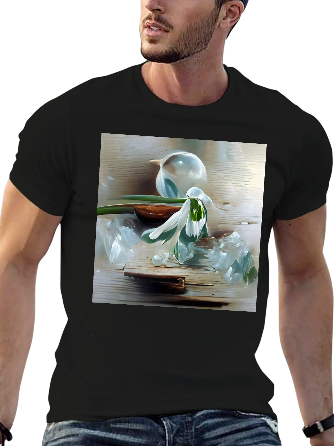 Floral Art Graphic Tee - Stylish Casual Wear