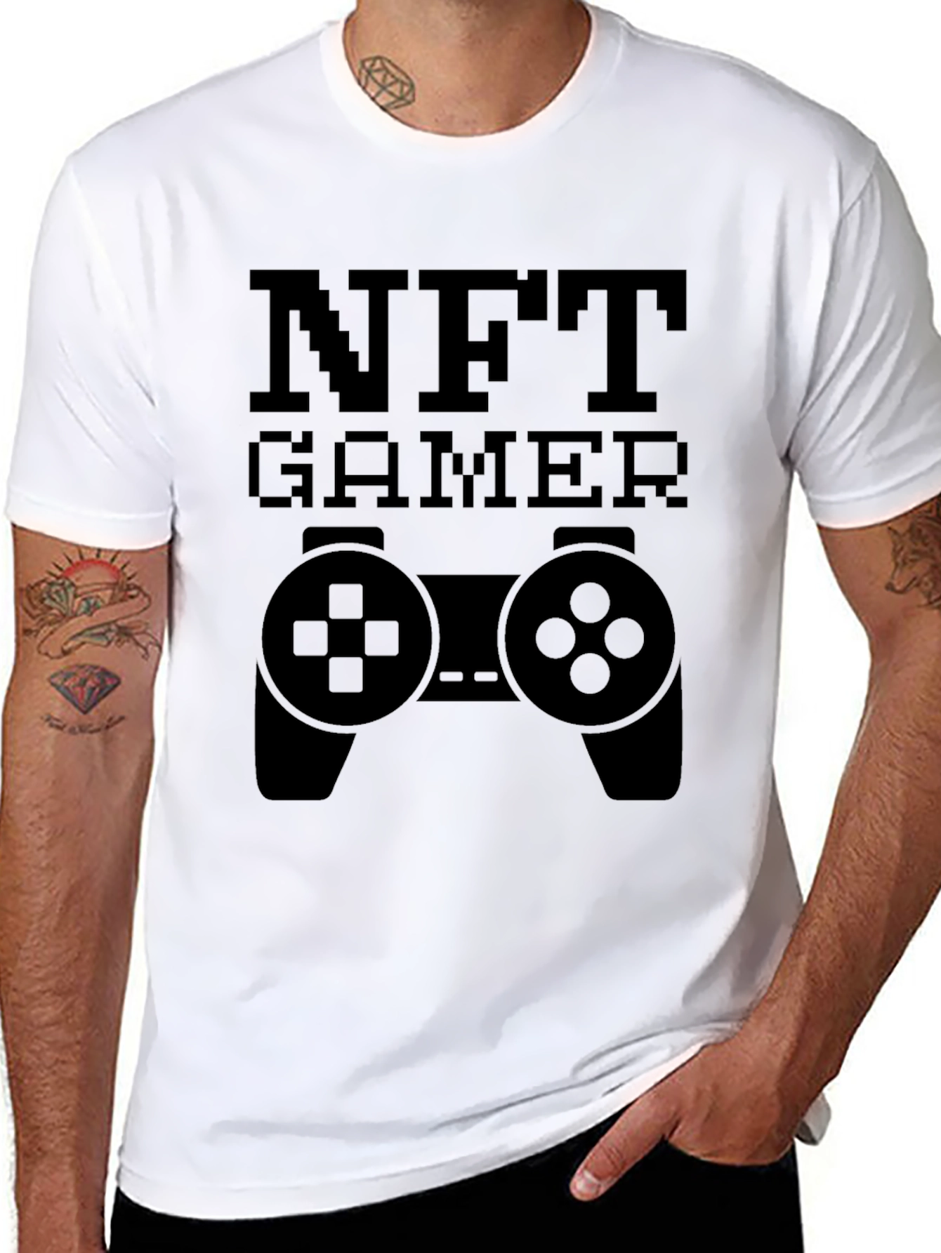 NFT Gamer T-Shirt - Pixelated Controller Design