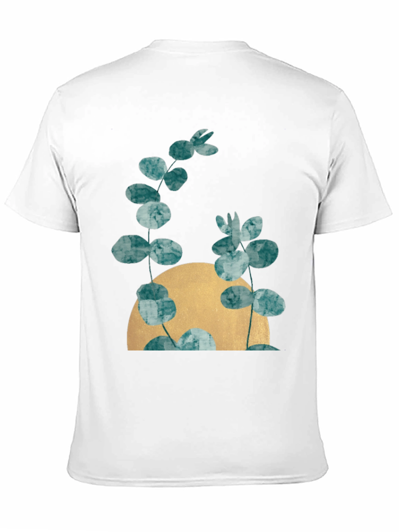 Botanical Moon Black T-Shirt - Modern Nature Tee