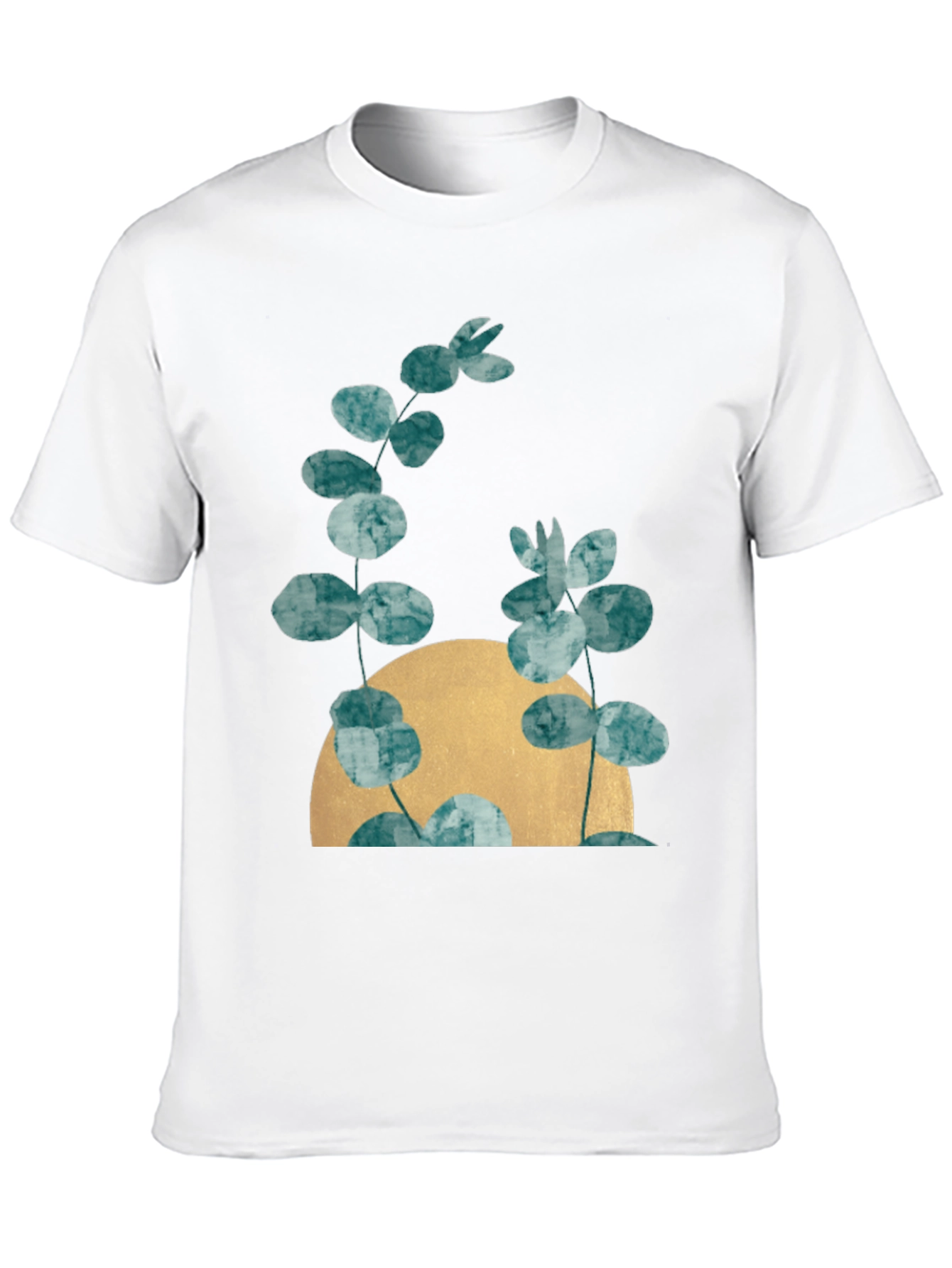 Botanical Moon Black T-Shirt - Modern Nature Tee