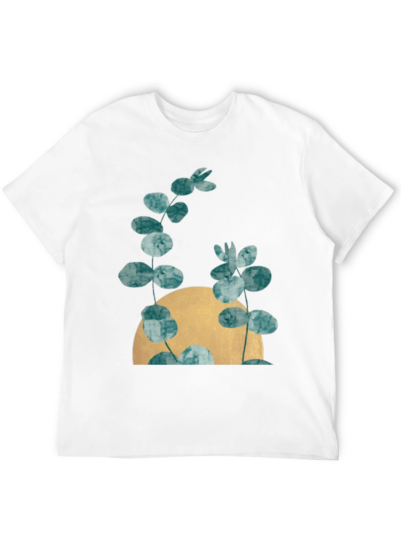 Botanical Moon Black T-Shirt - Modern Nature Tee