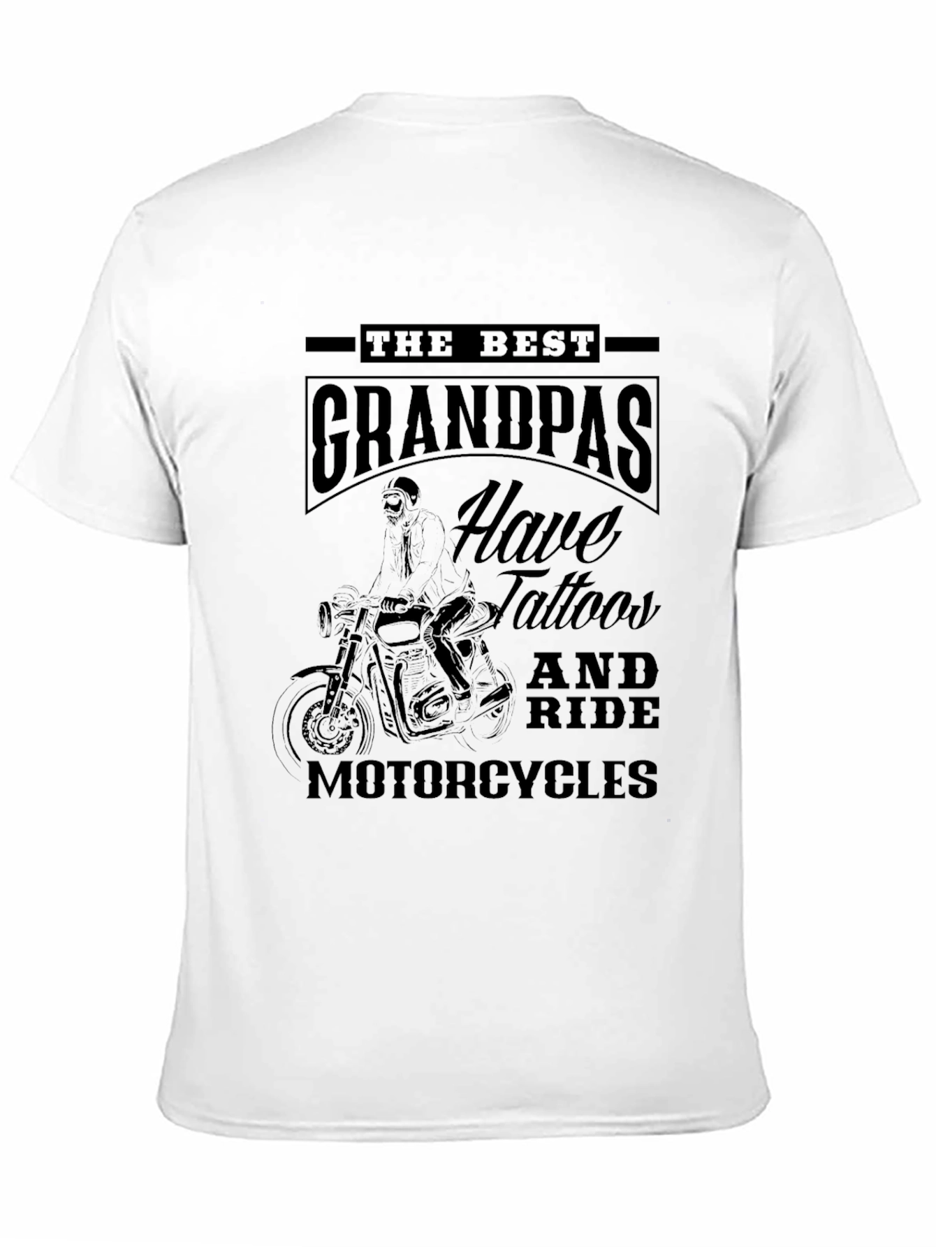 Tattooed Grandpa Motorcycle Graphic T-Shirt