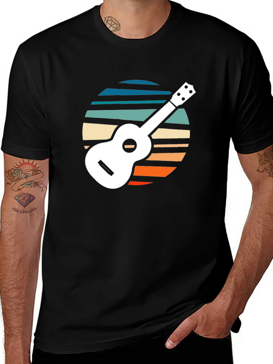 Retro Ukulele Sunset Graphic Tee