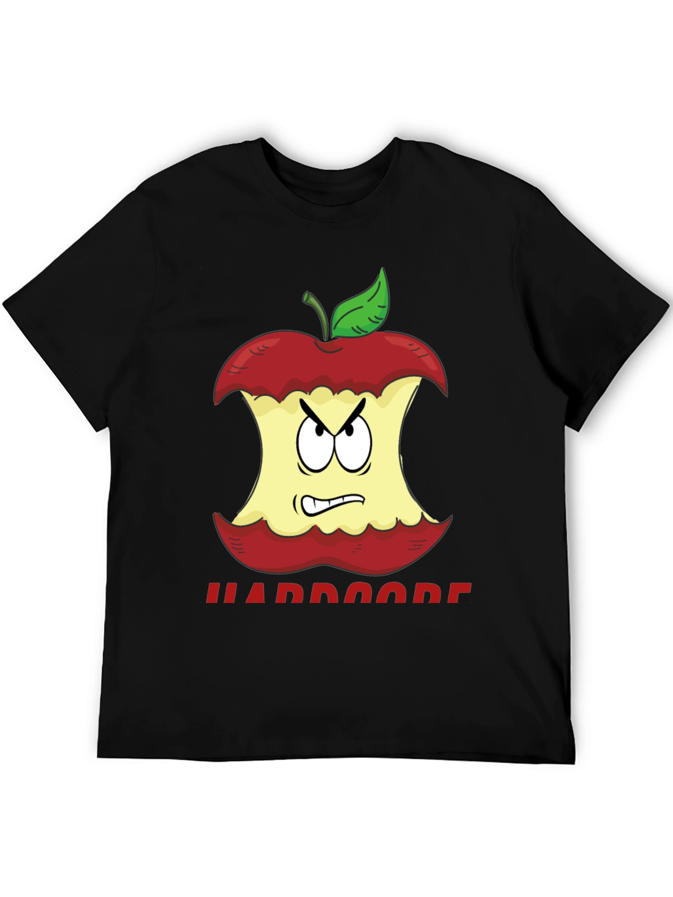 Hardcore Apple Cartoon Graphic T-Shirt