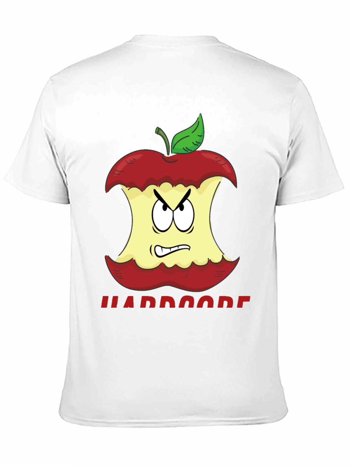 Hardcore Apple Cartoon Graphic T-Shirt