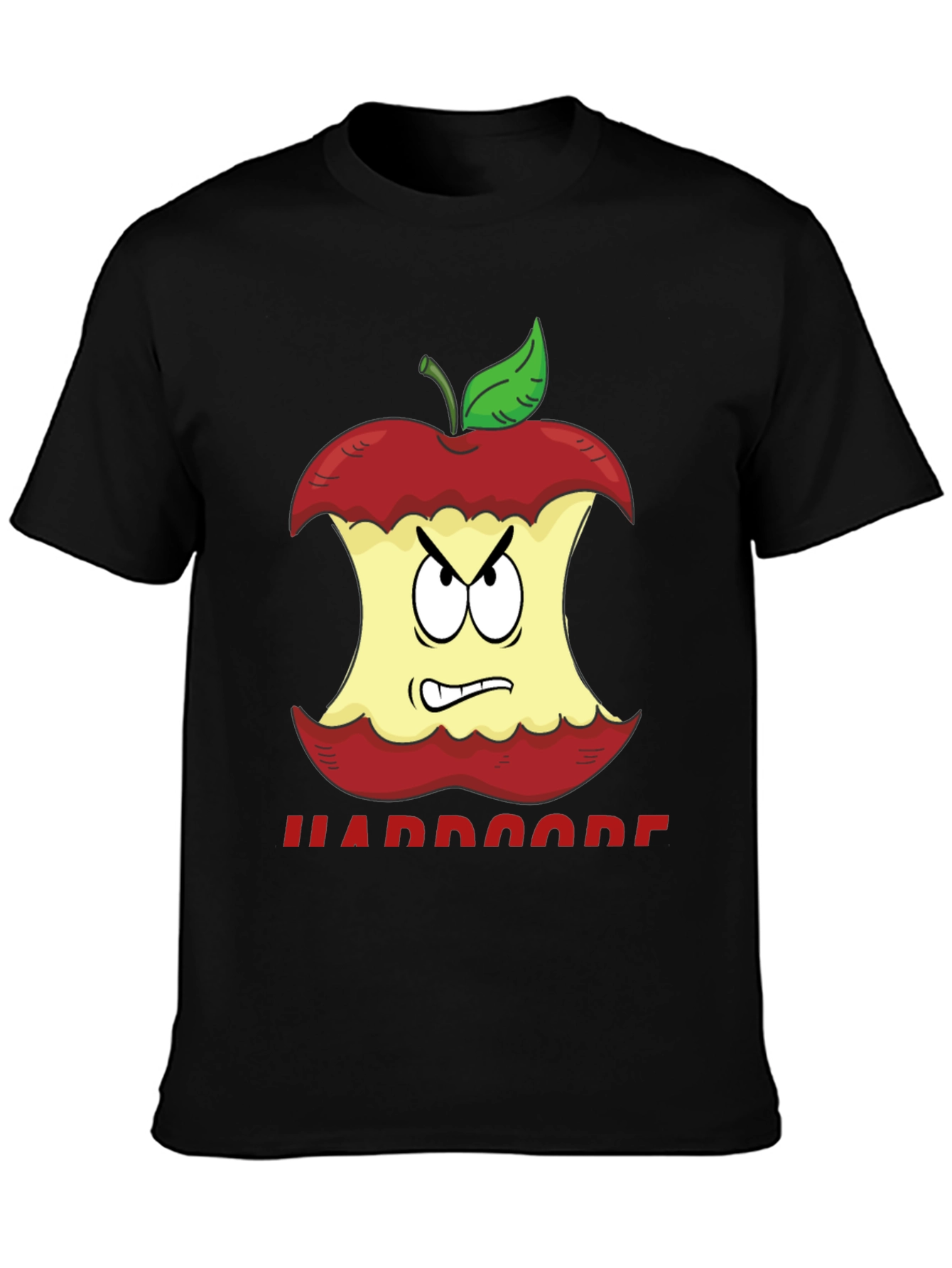 Hardcore Apple Cartoon Graphic T-Shirt