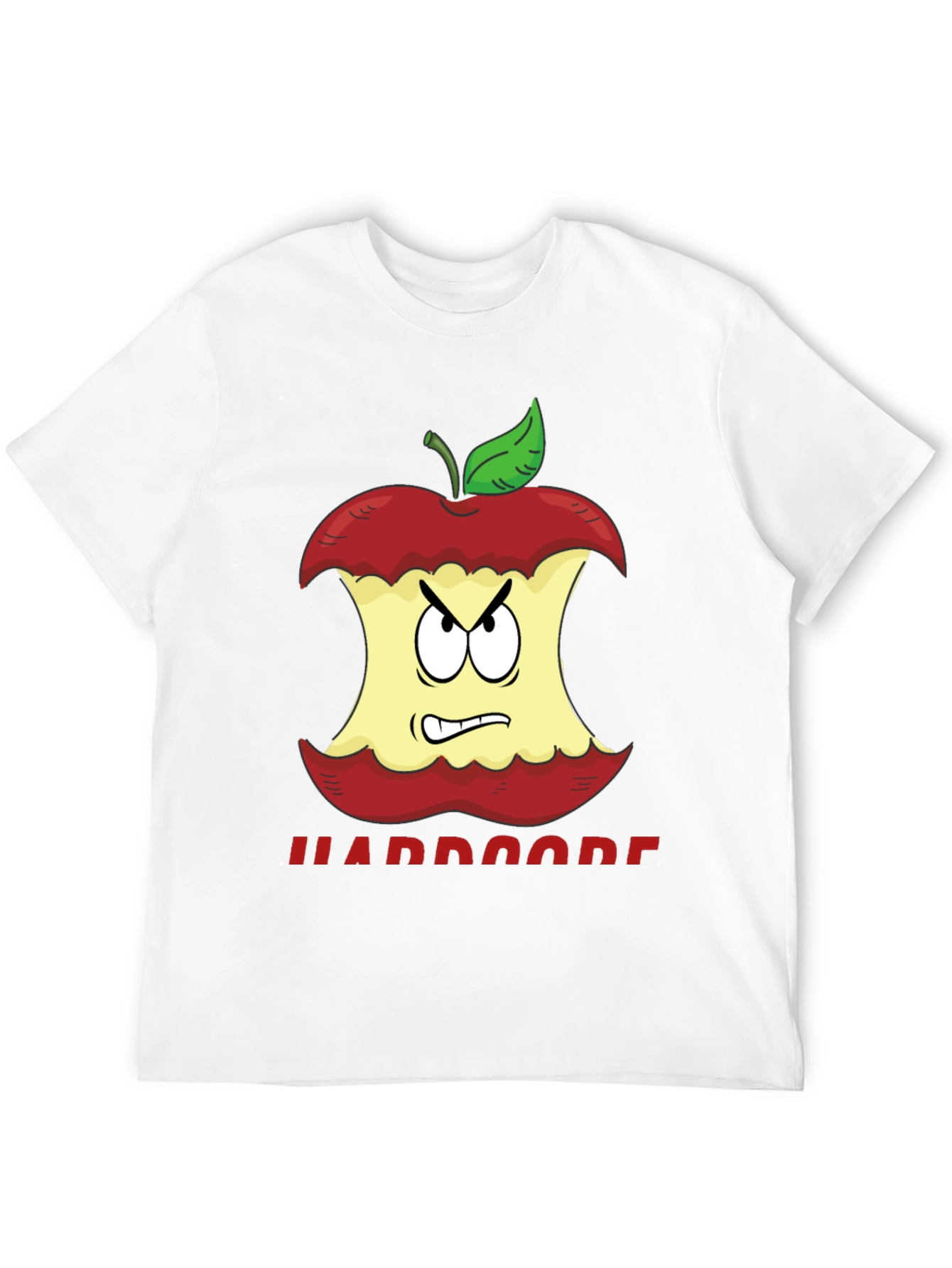 Hardcore Apple Cartoon Graphic T-Shirt