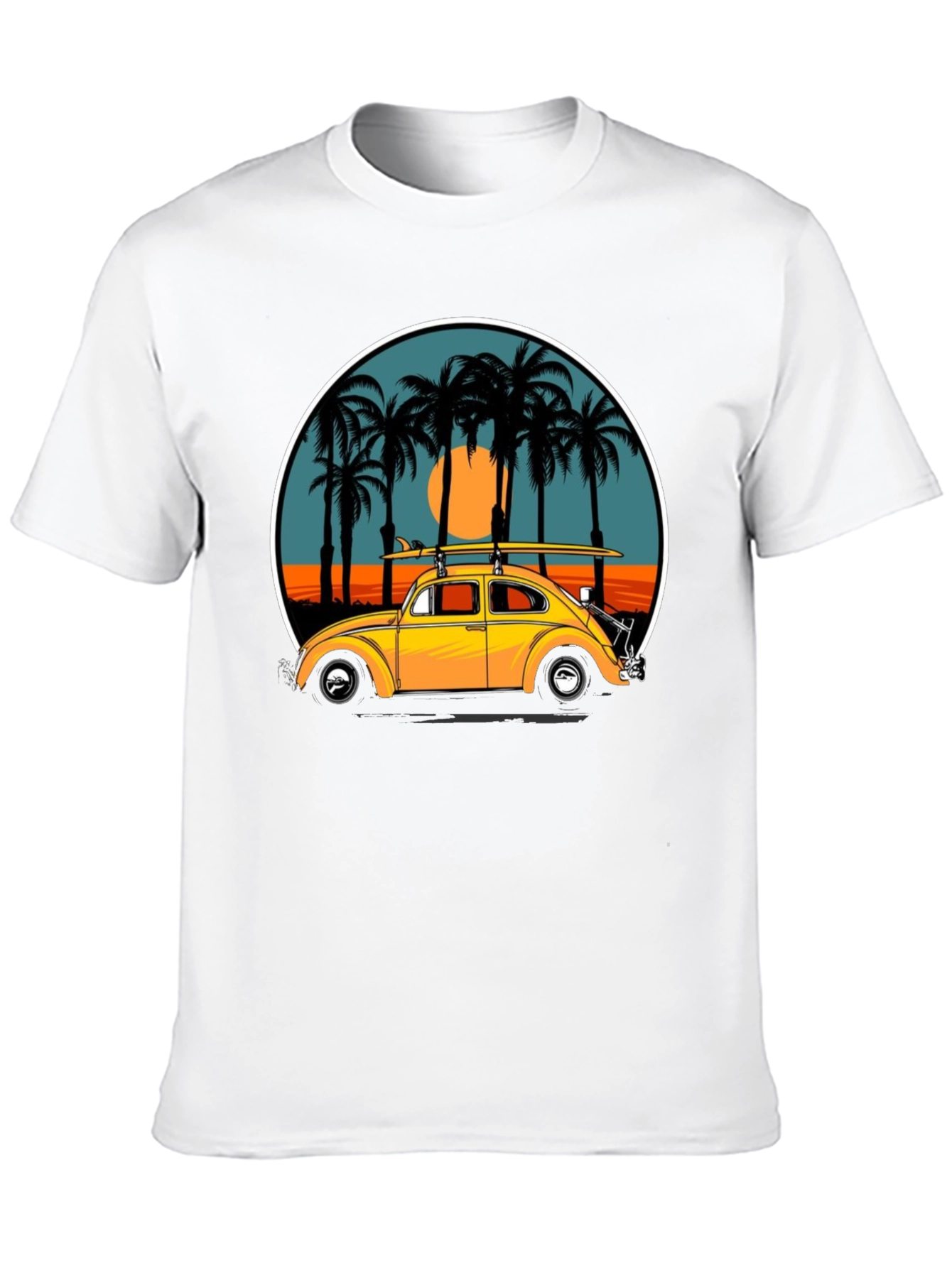 VW Bug Surf Tee - Retro Beach Vibes T-Shirt