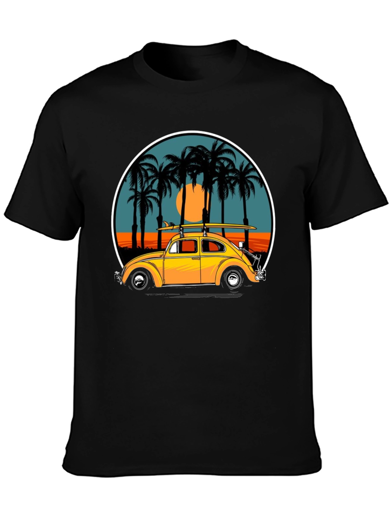 VW Bug Surf Tee - Retro Beach Vibes T-Shirt