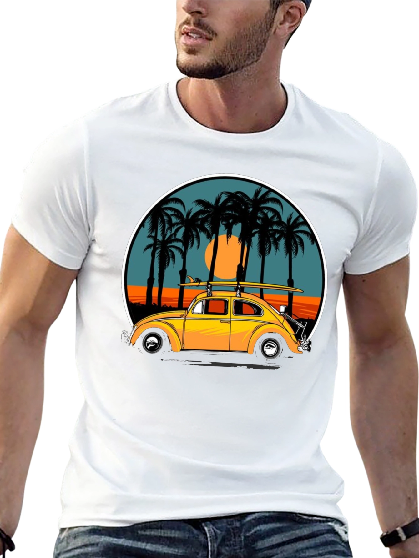 VW Bug Surf Tee - Retro Beach Vibes T-Shirt