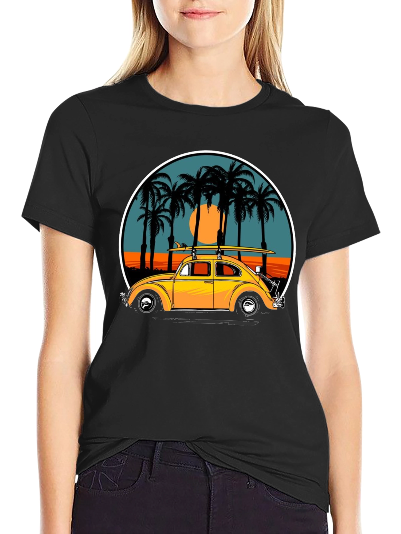 VW Bug Surf Tee - Retro Beach Vibes T-Shirt
