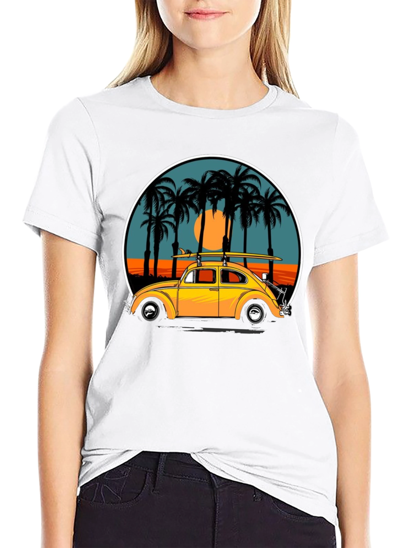 VW Bug Surf Tee - Retro Beach Vibes T-Shirt