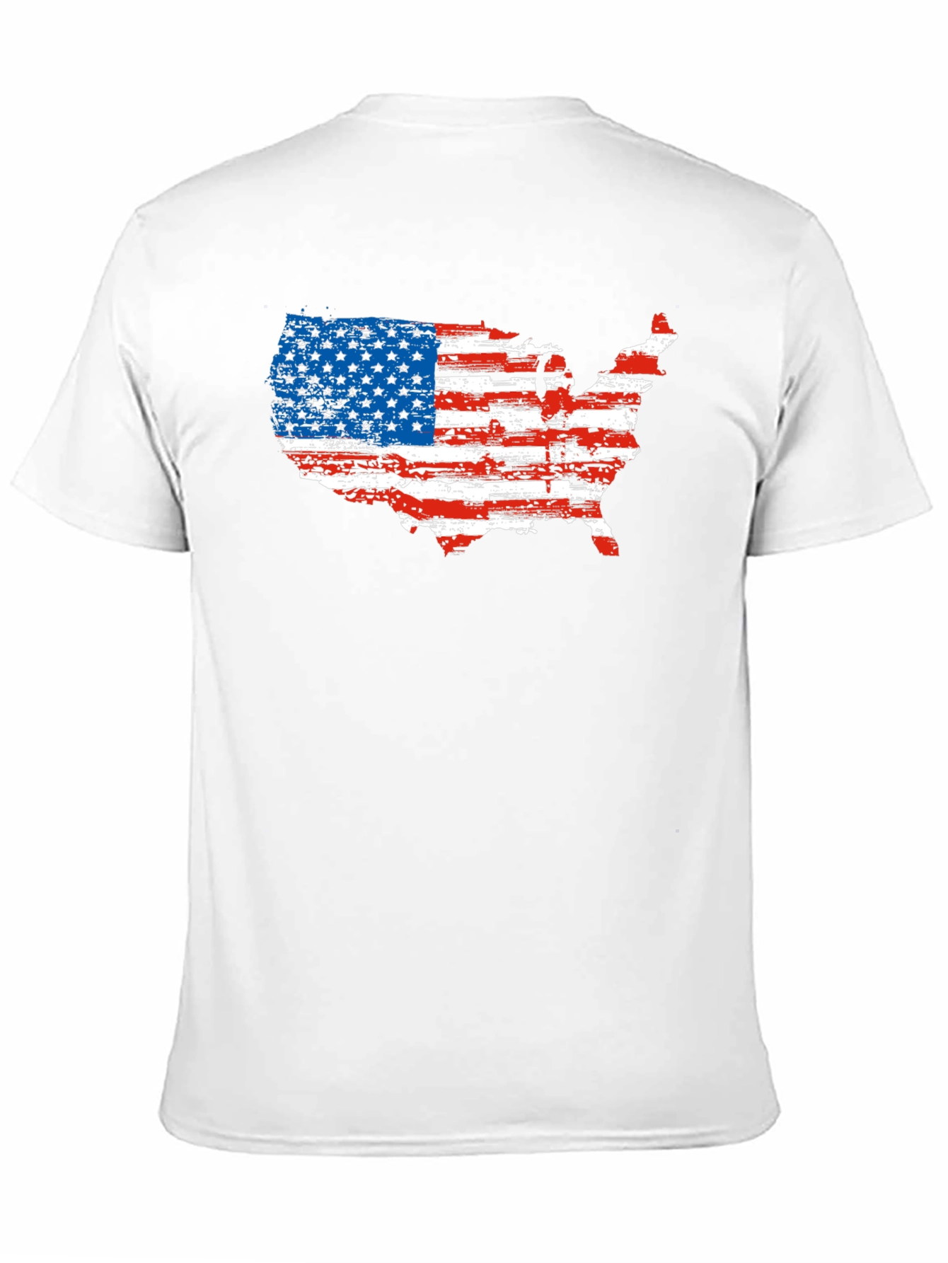 USA Flag Map Graphic Black T-Shirt