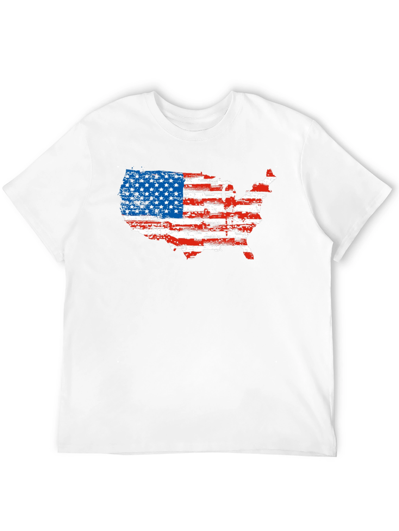 USA Flag Map Graphic Black T-Shirt