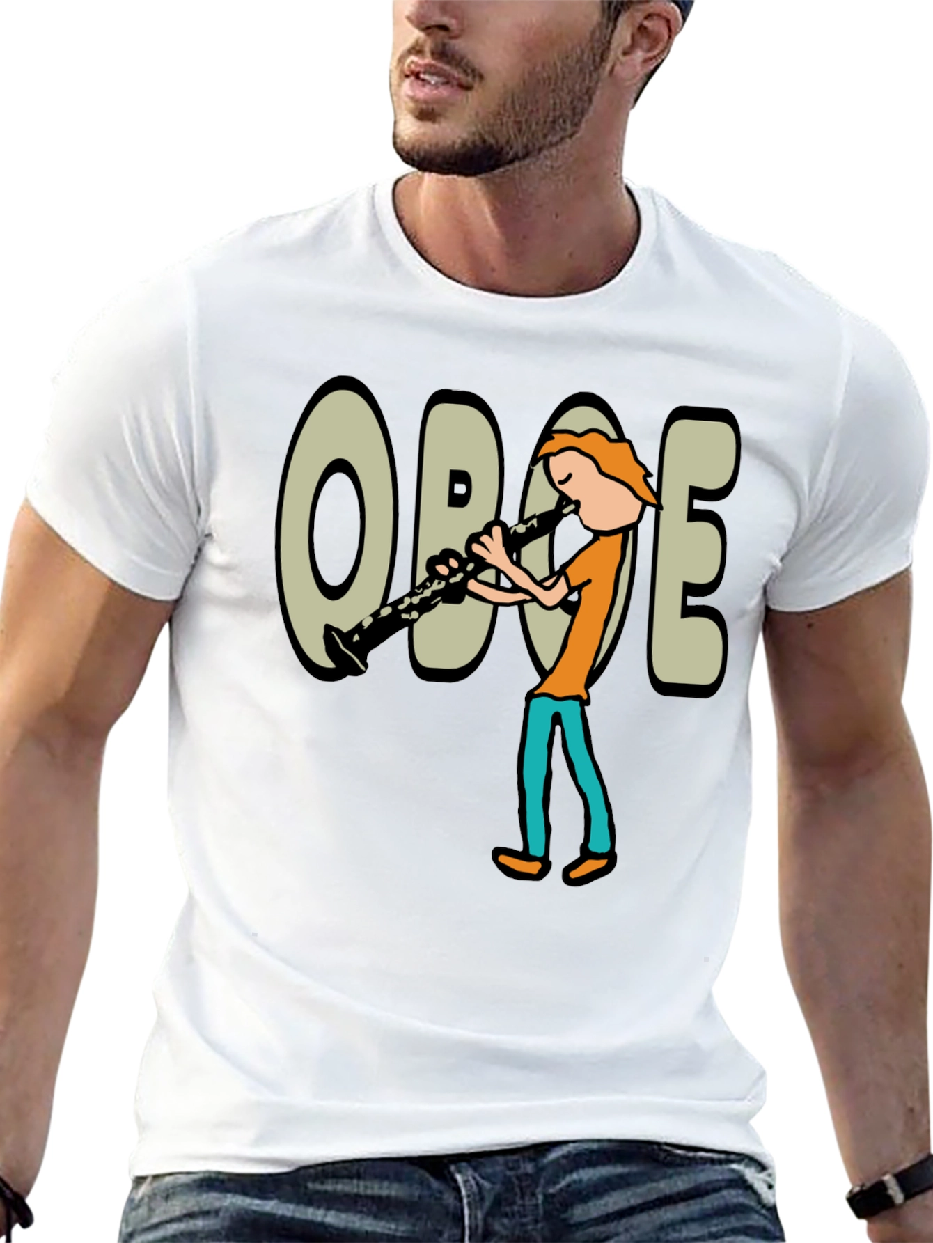 Oboe Cartoon Graphic T-Shirt