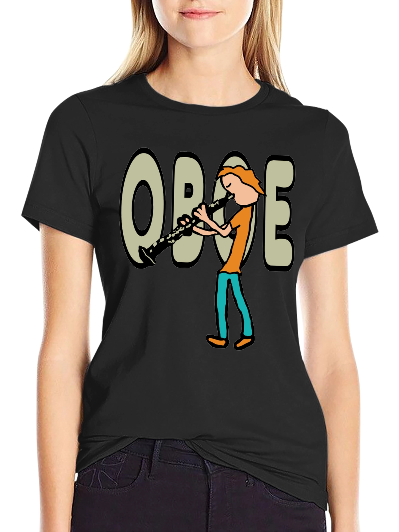 Oboe Cartoon Graphic T-Shirt