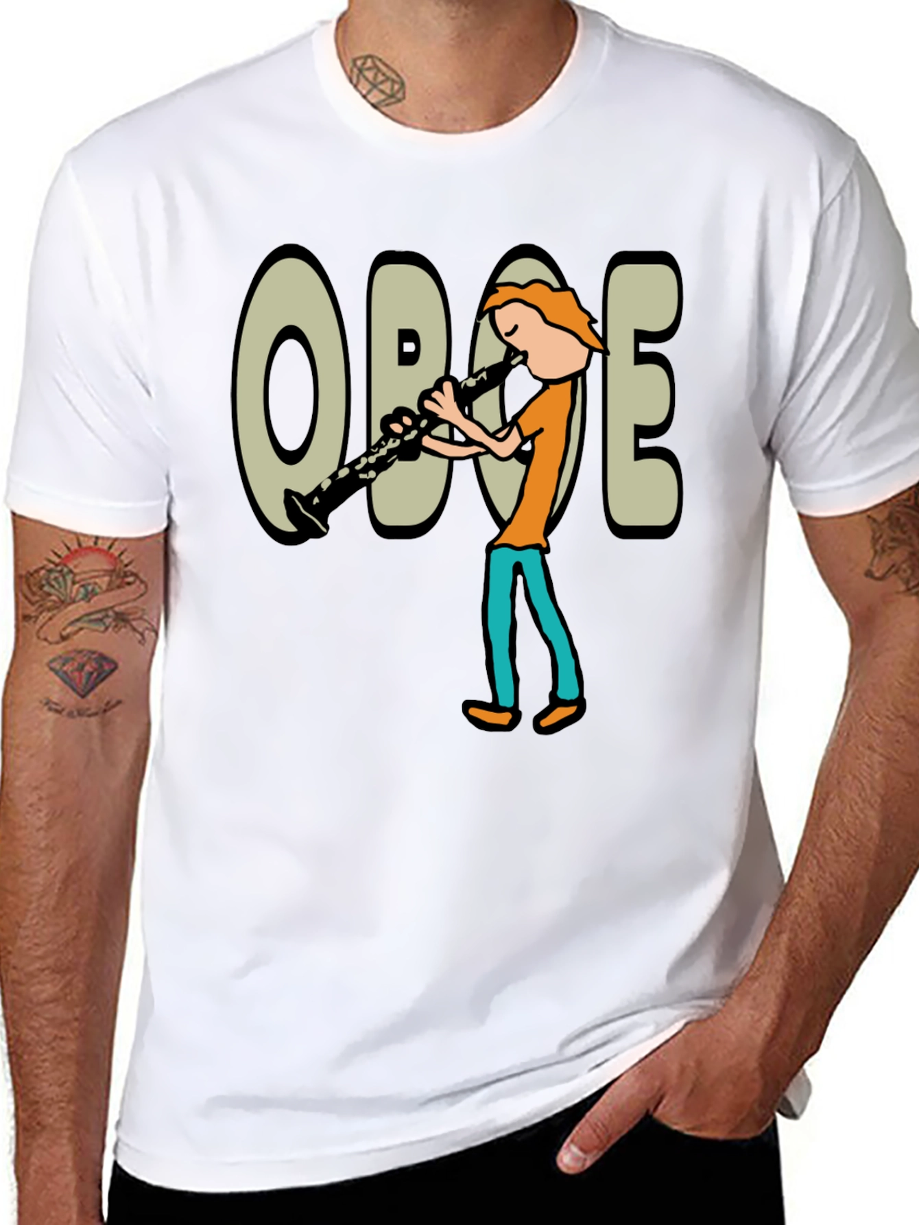 Oboe Cartoon Graphic T-Shirt
