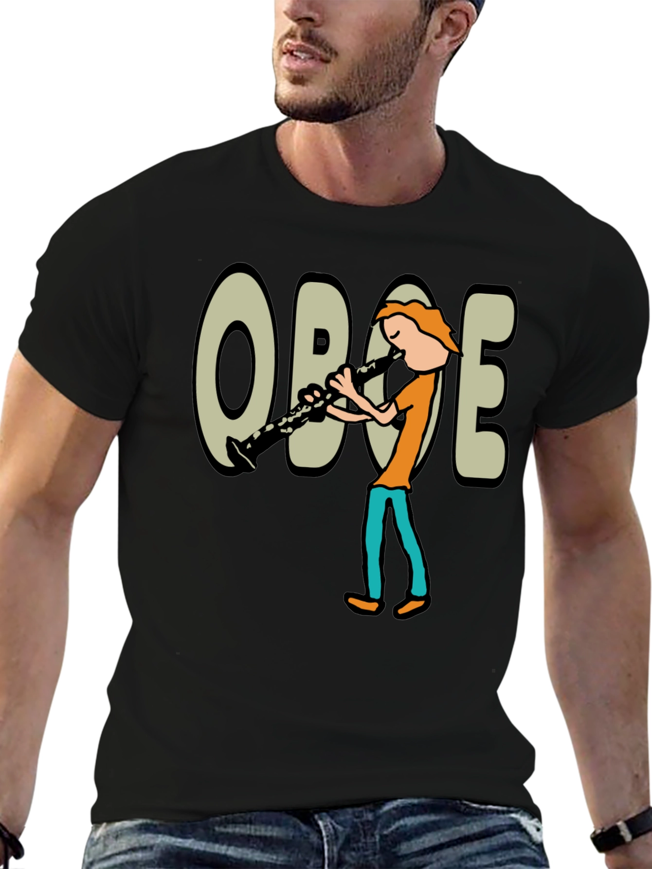 Oboe Cartoon Graphic T-Shirt