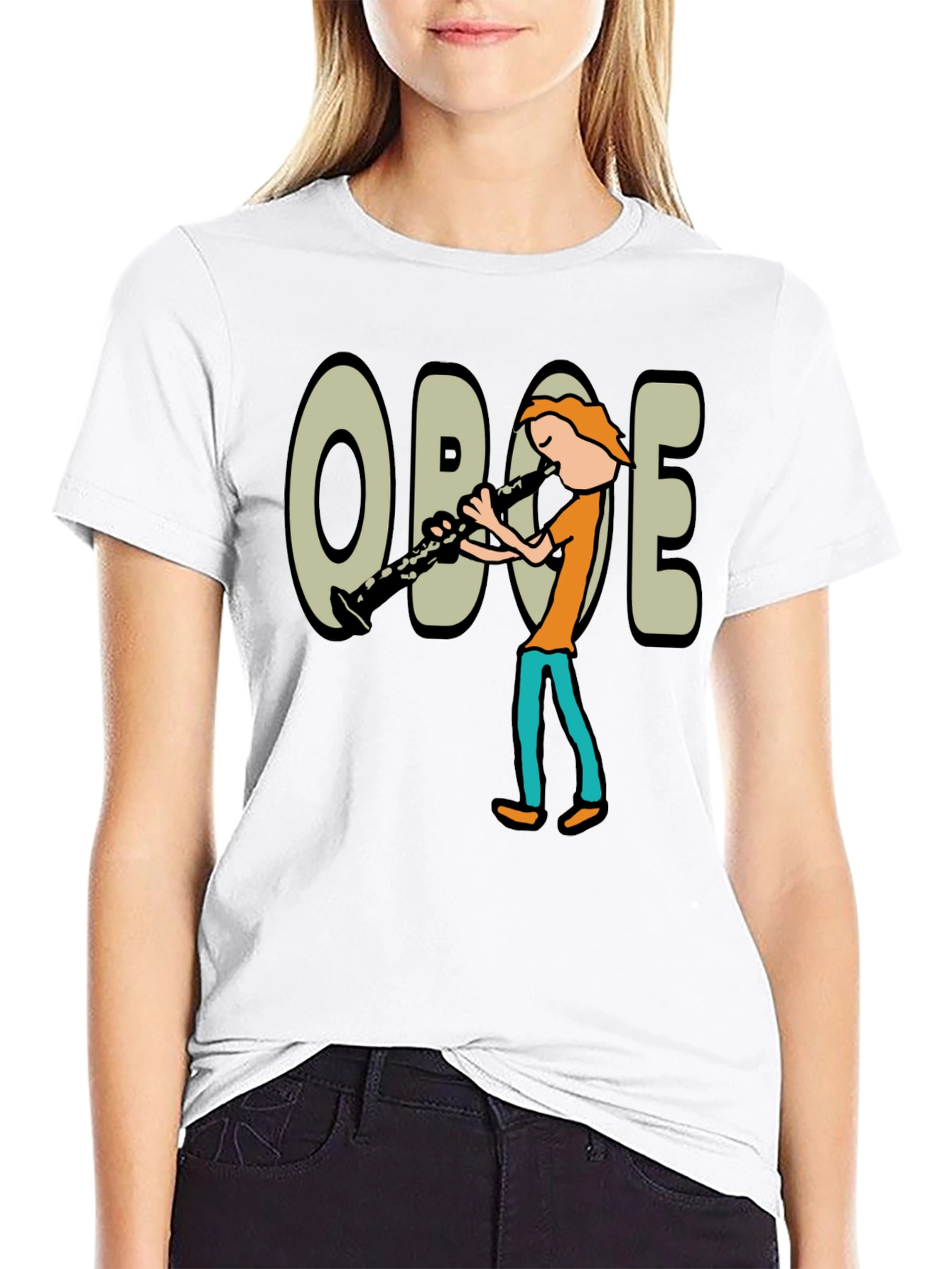 Oboe Cartoon Graphic T-Shirt