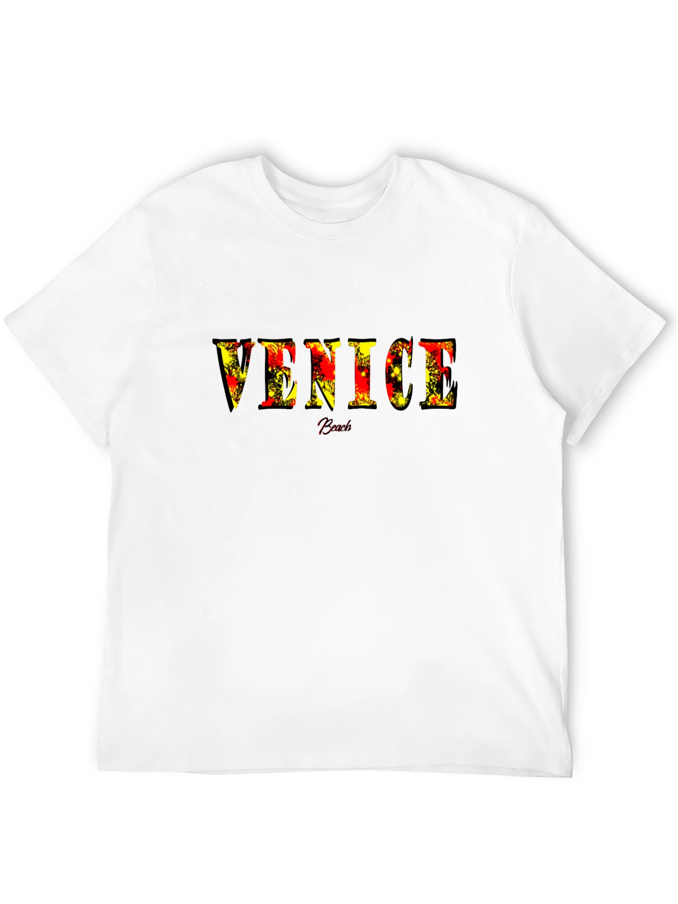 Venice Beach Graphic Tee - Stylish Black Cotton T-Shirt