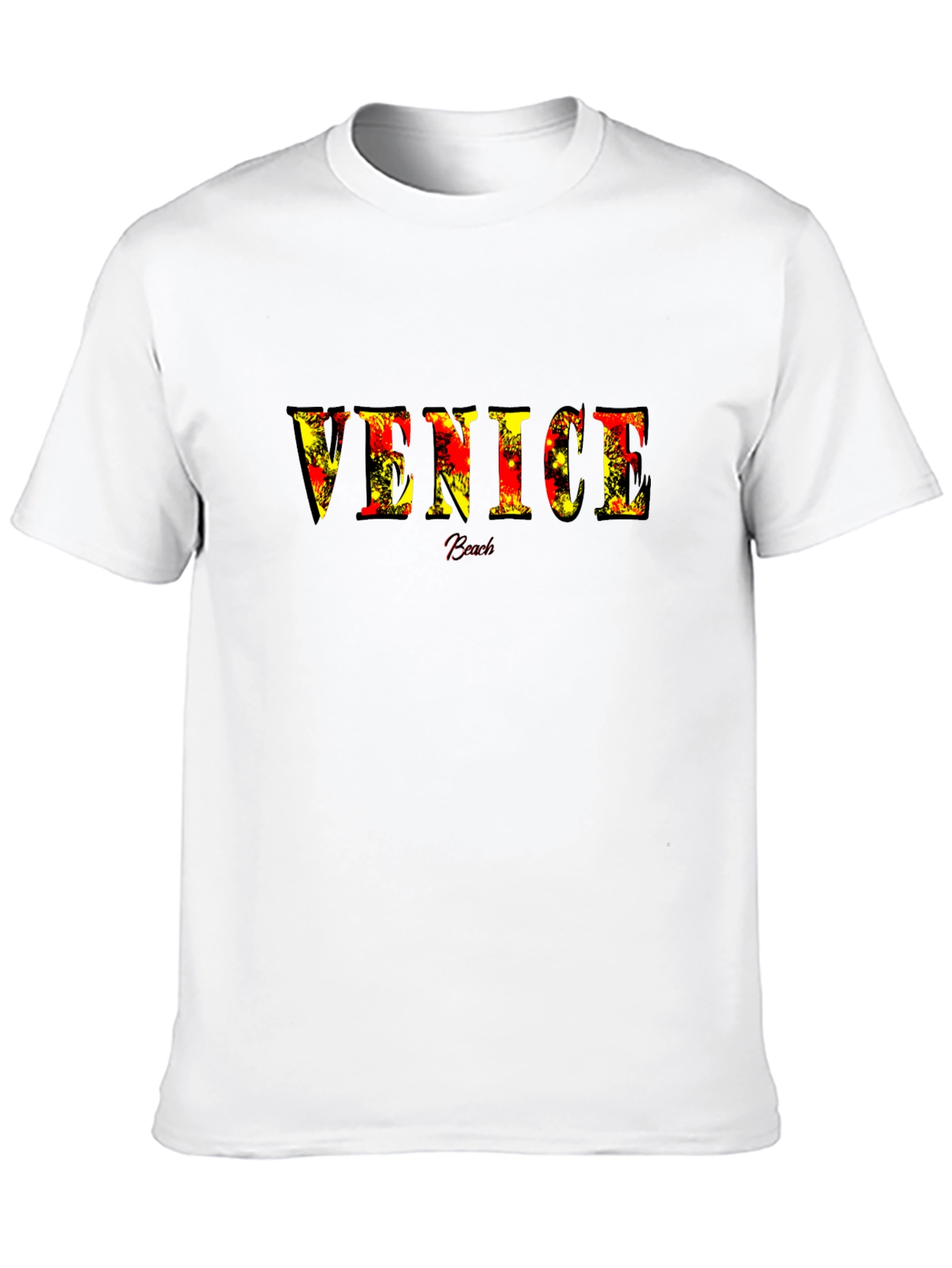 Venice Beach Graphic Tee - Stylish Black Cotton T-Shirt
