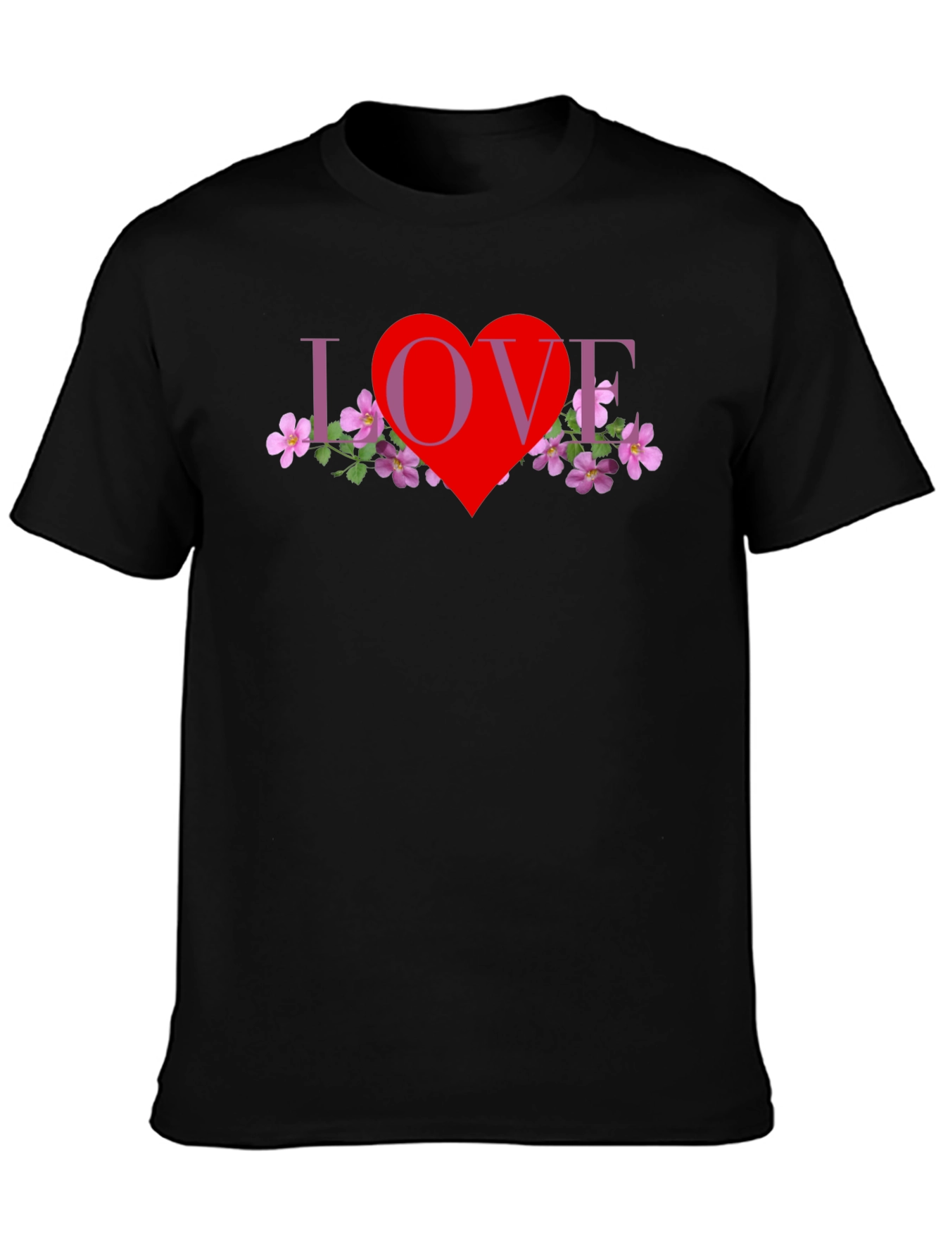Love Heart Floral Graphic T-Shirt