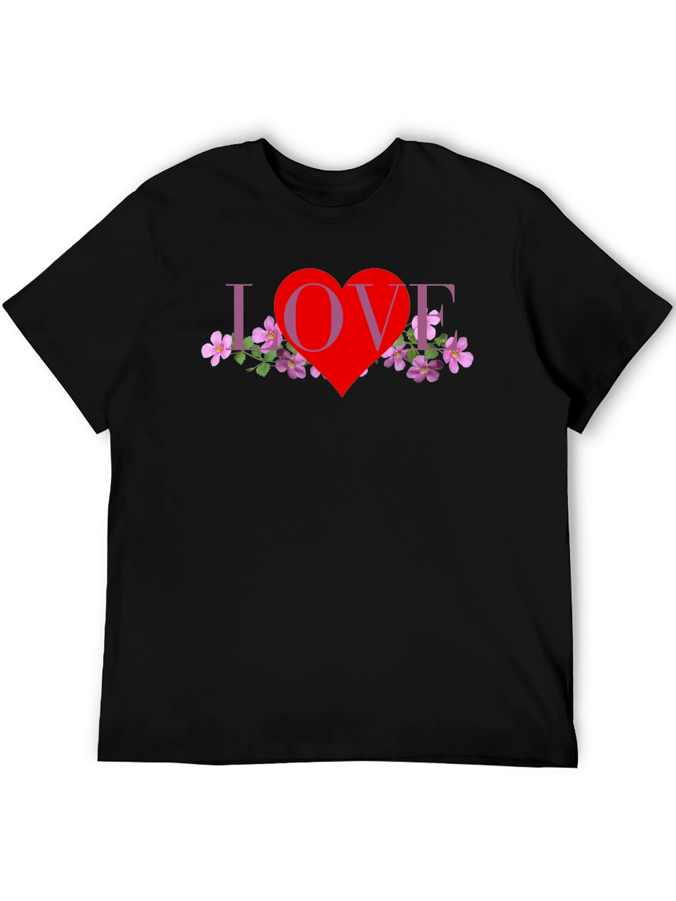 Love Heart Floral Graphic T-Shirt