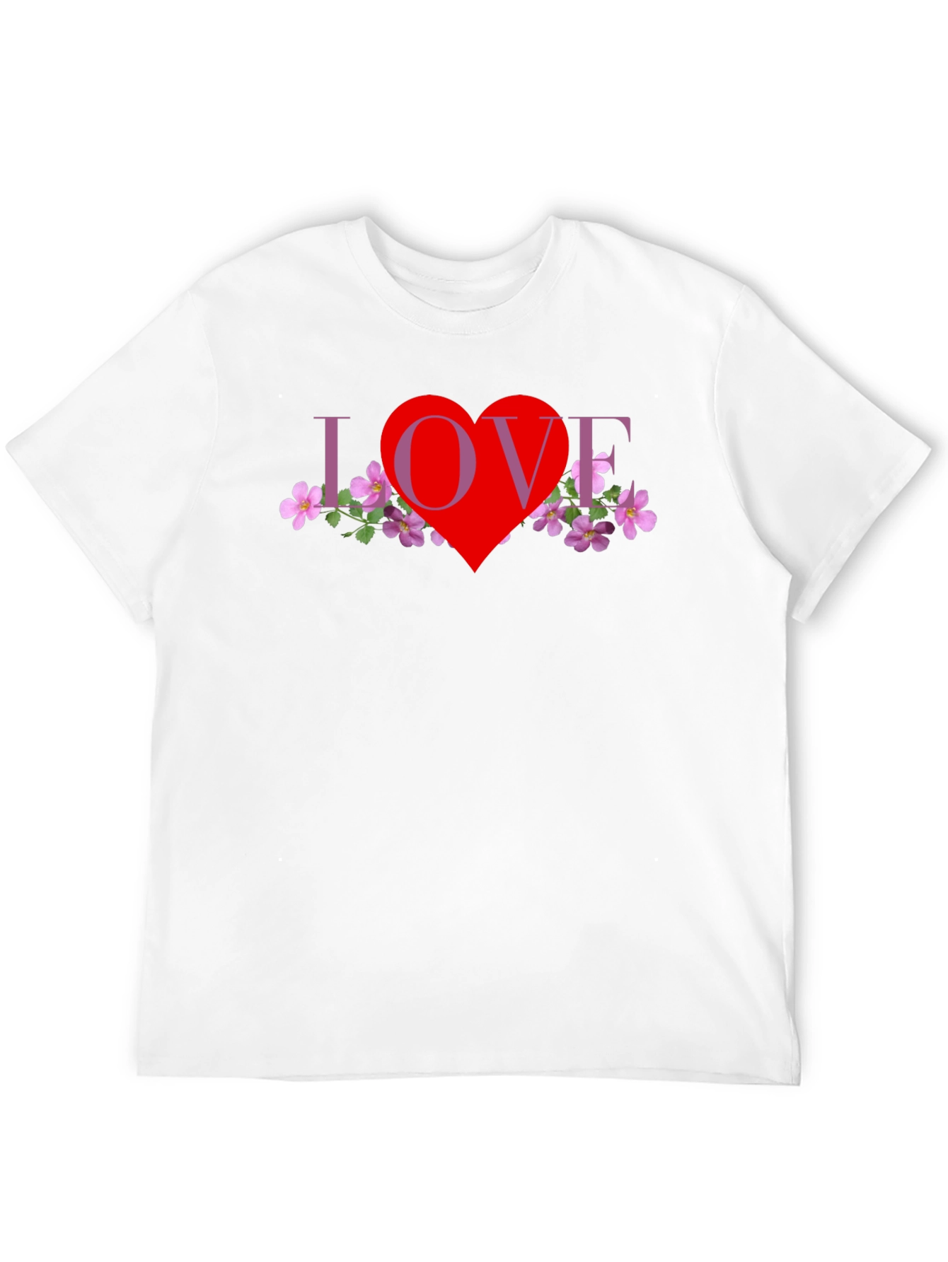 Love Heart Floral Graphic T-Shirt