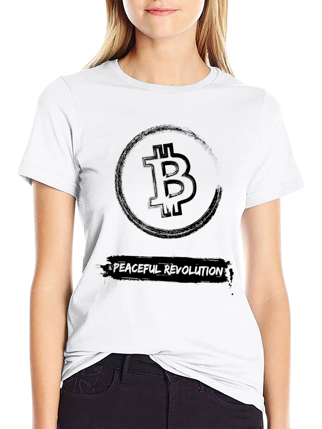 Bitcoin Peaceful Revolution Graphic Tee - Black